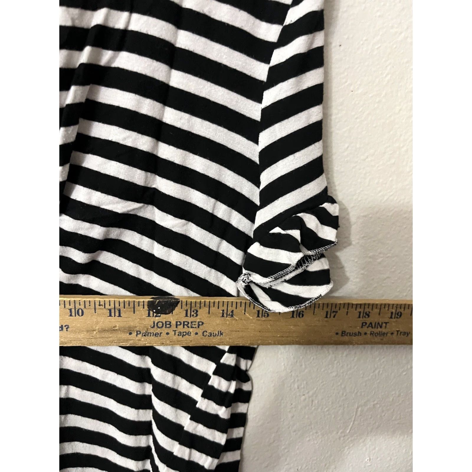 Vintage Marled Shirt Womens L Black White Striped Short Sleeve Coastal Core Casual T-Shirt Knit Cotton Modal Spandex Basic 90s? Size L / US 10 / IT 46 - 5 Thumbnail