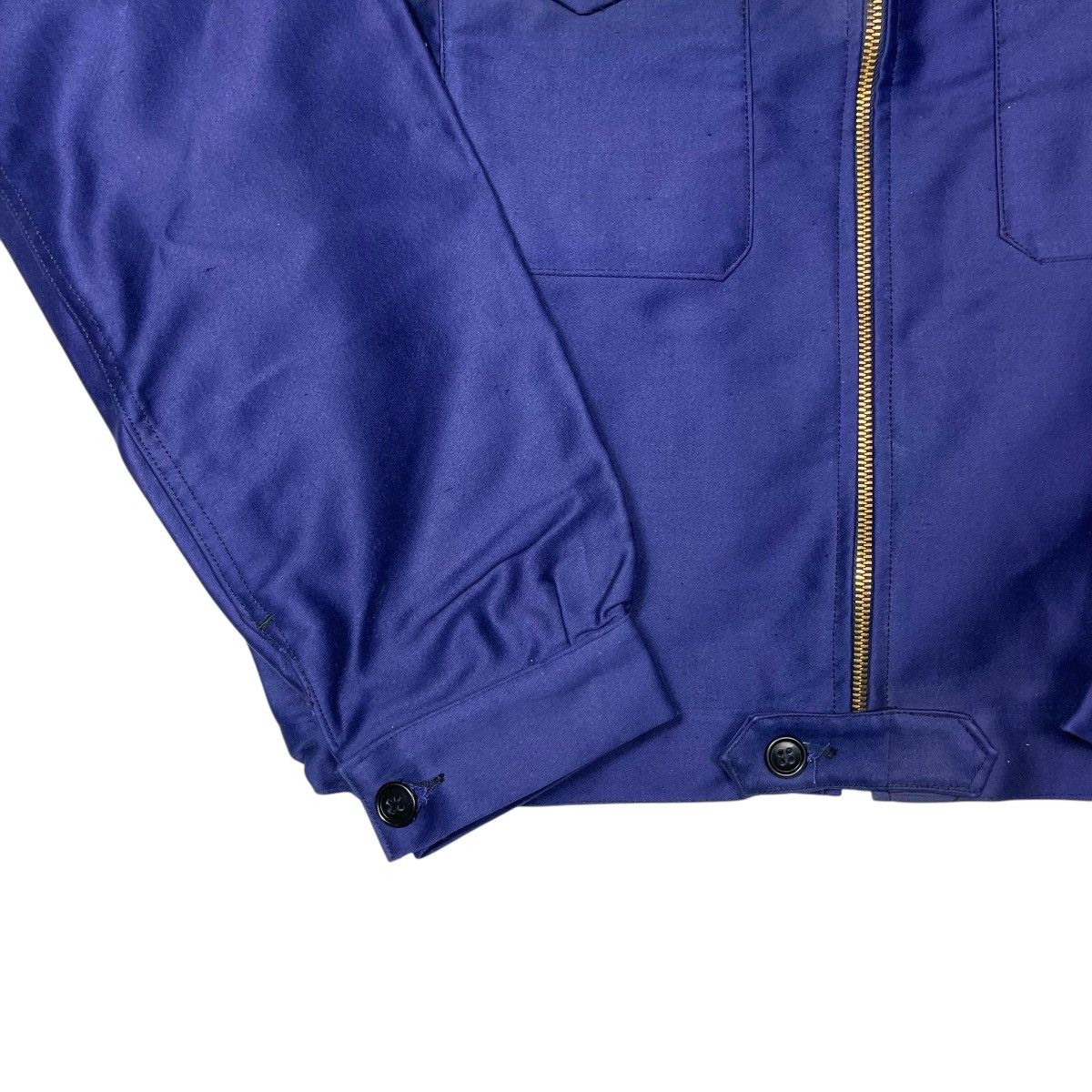 Vintage 1940s French Moleskin Cyclist Jacket - Large Size US L / EU 52-54 / 3 - 5 Thumbnail