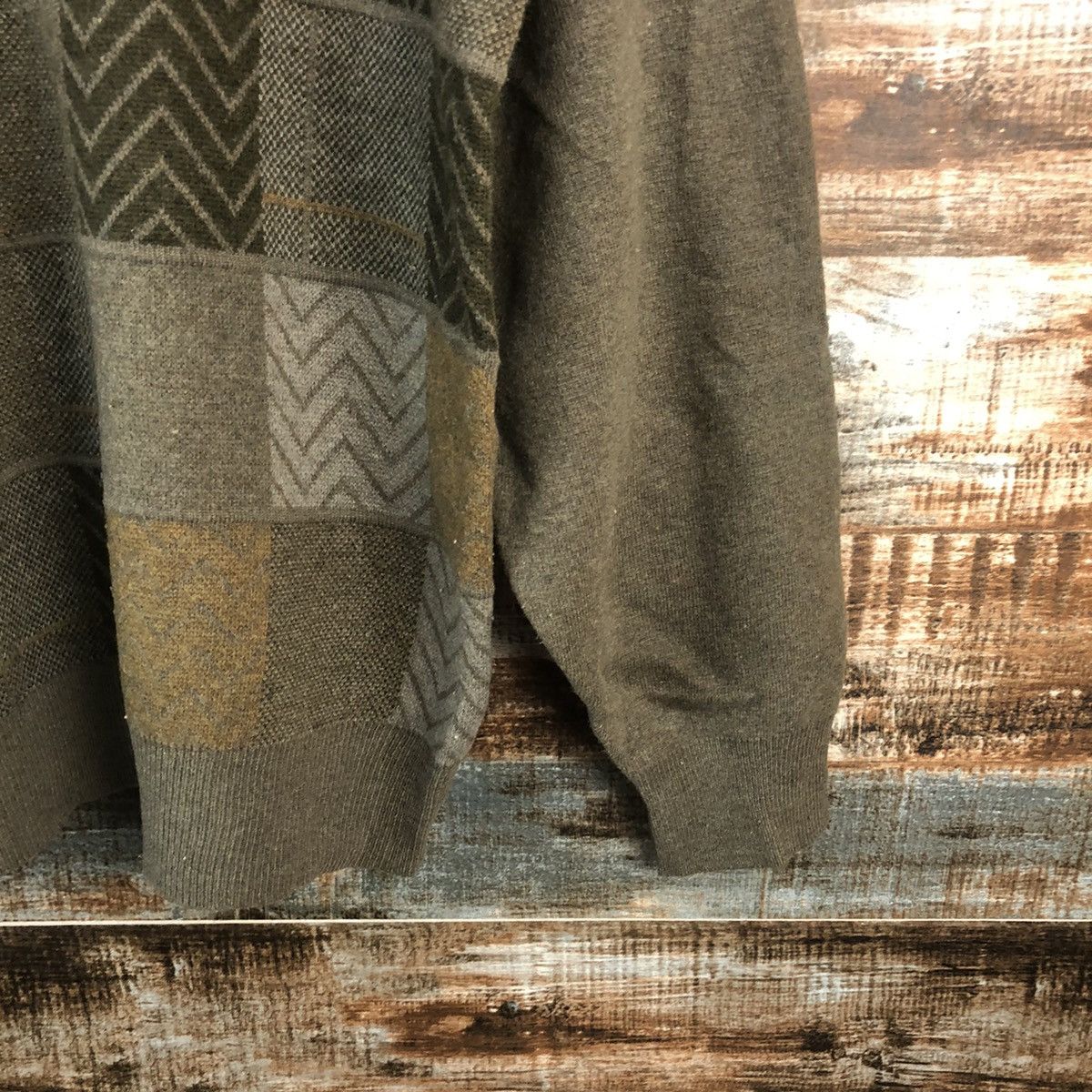 Homespun Knitwear × Japanese Brand DL Jack Bround checkered vintage sweatshirt Knitwear #C681 Size US M / EU 48-50 / 2 - 8 Thumbnail