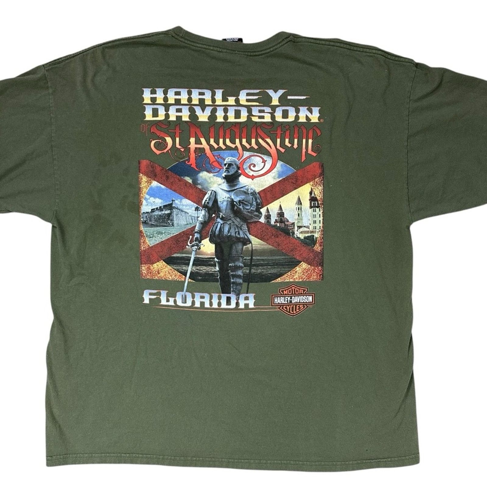 Harley Davidson Harley-Davidson Motorcycle St Augustine Green T-shirt 2XL Size US XXL / EU 58 / 5 - 3 Thumbnail