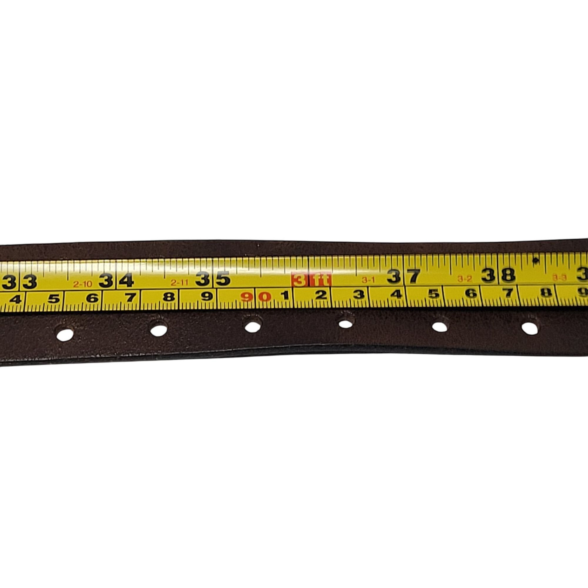 Vintage Mens Double Prong Genuine Italian Leather Brown Belt M/L 36" Size 36 - 4 Thumbnail