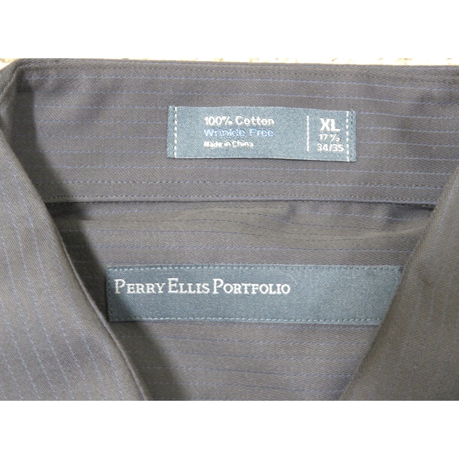 Perry Ellis Perry Ellis Gray Cotton Slim Fit Button-Down Shirt XL Mens NWT Size US XL / EU 56 / 4 - 5 Thumbnail