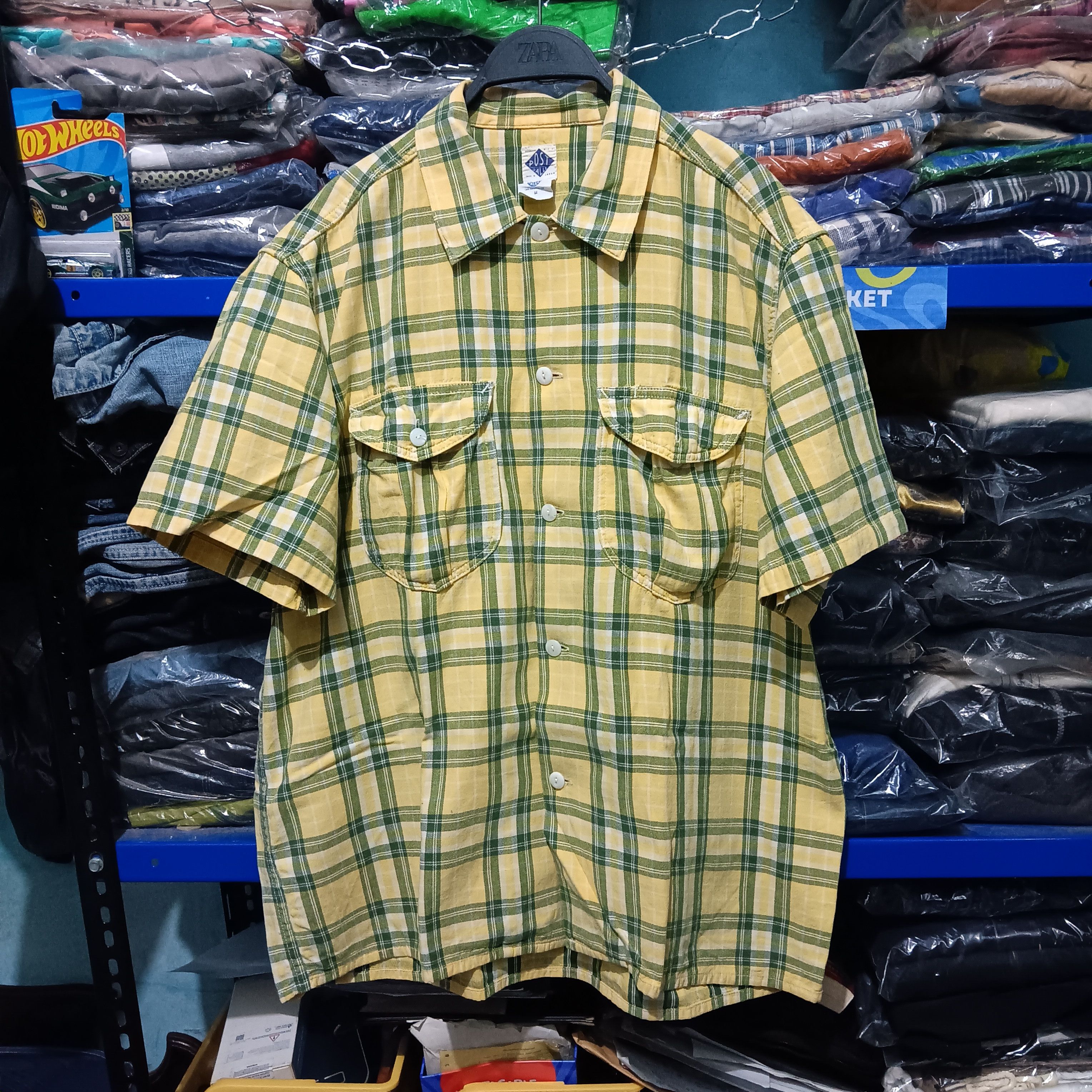 Post OverAlls double pocket shirt button