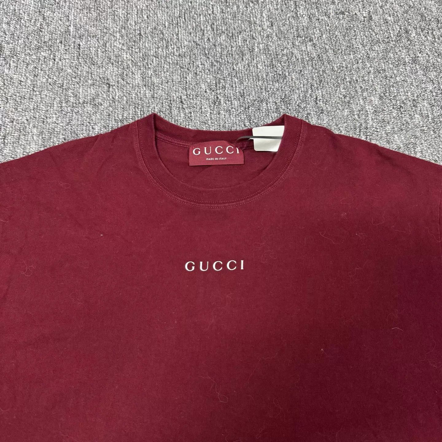 Gucci Gucci Wine Red Small Logo Short Sleeve T-Shirt M Unisex Size M / US 6-8 / IT 42-44 - 4 Thumbnail