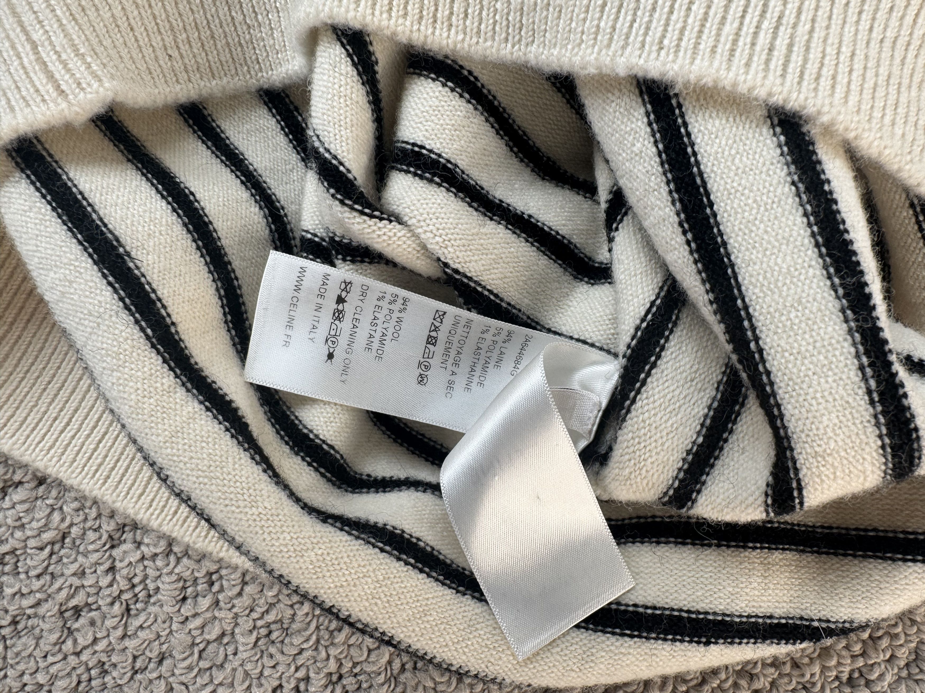 Celine FW19 Cream/Black Turtleneck Sweater Size US S / EU 44-46 / 1 - 5 Thumbnail
