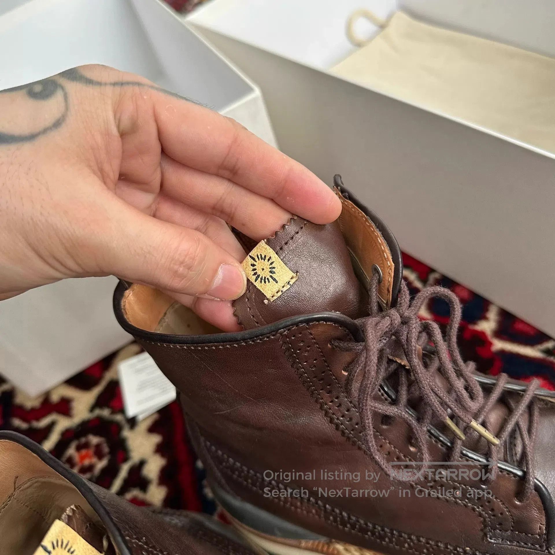 Visvim Brown Leather Brogue Ankle Boots Size 8. Size US 8 / EU 41 - 7 Thumbnail