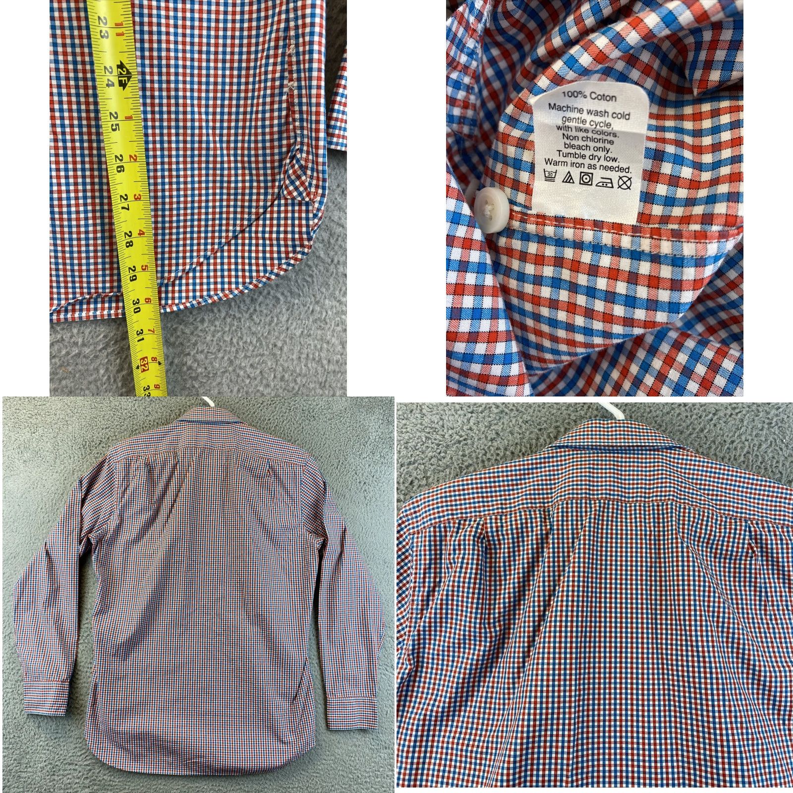 J.Crew J.CREW Mens Dress Shirt M 15/15.5 Long Sleeve Plaid Button-Up Multicolor Regular Fit Size 40R - 8 Thumbnail