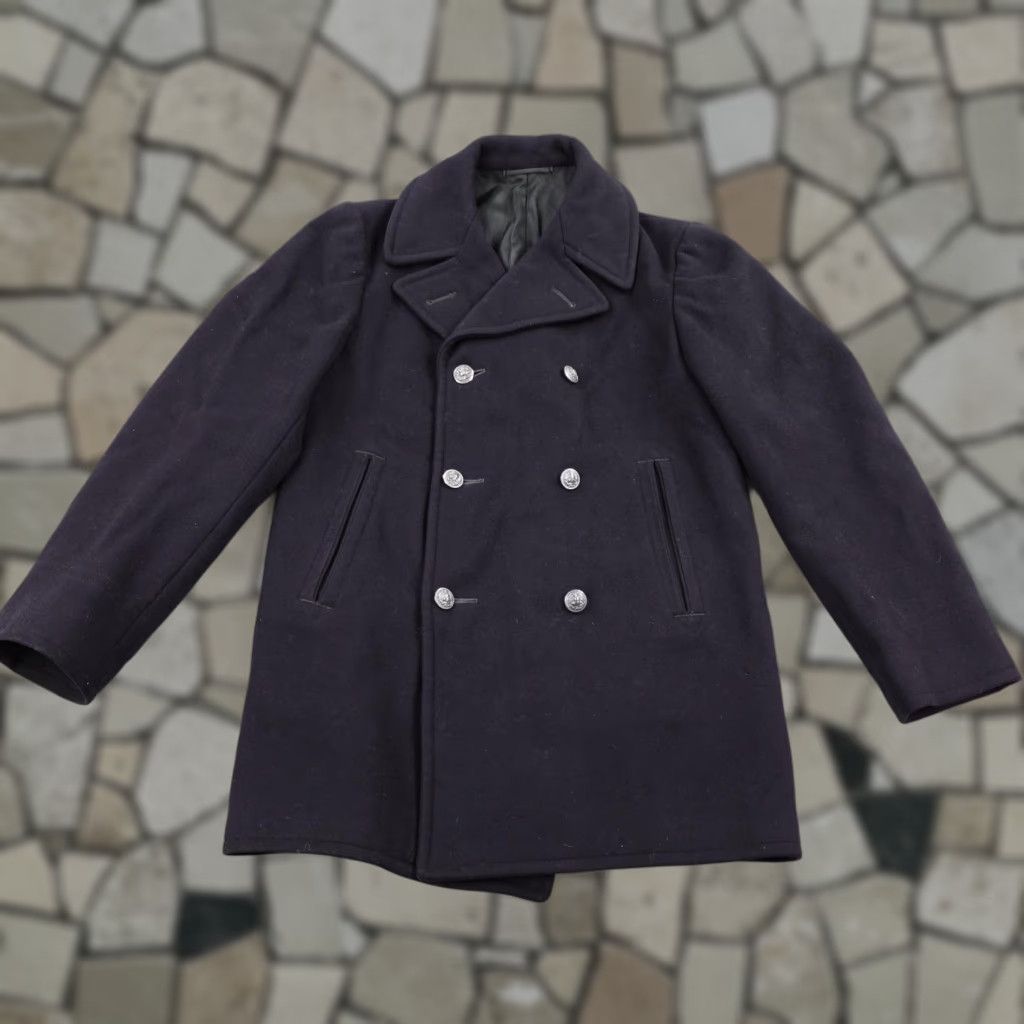 Doublet VINTAGE US Navy Jacket Mens 38 Wool Pea Coat Double Breasted USN Korean War 50s Size US XXS / EU 40 - 1 Thumbnail