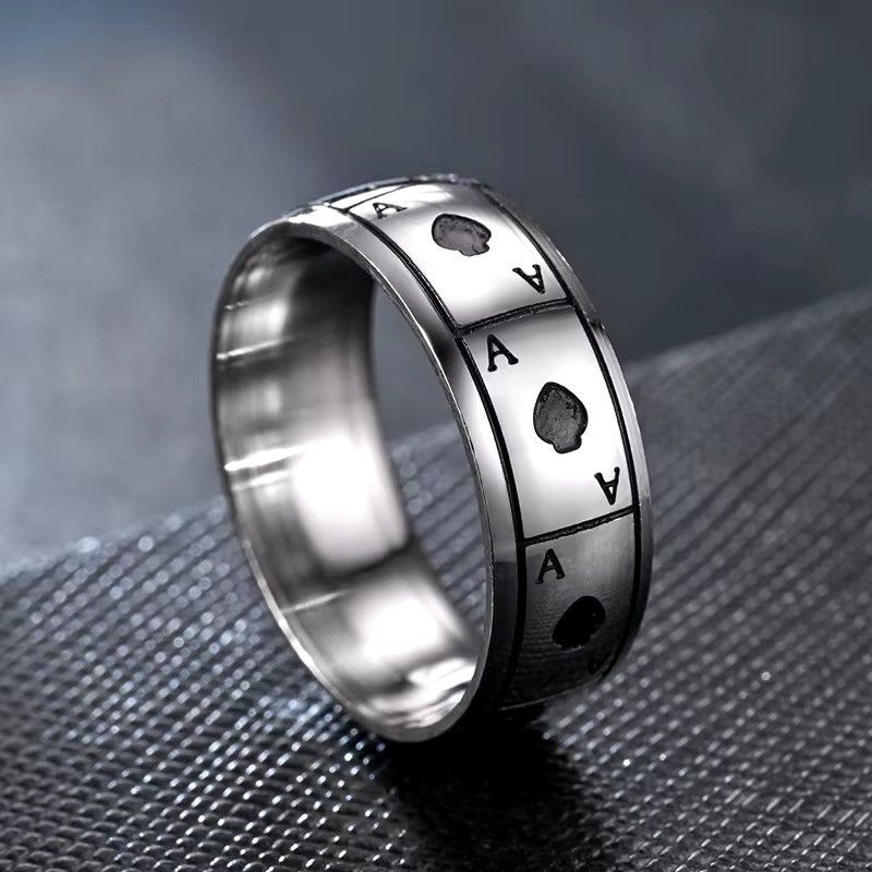 Other Vintage Titanium Steel of Cards Ring Size ONE SIZE - 1 Thumbnail