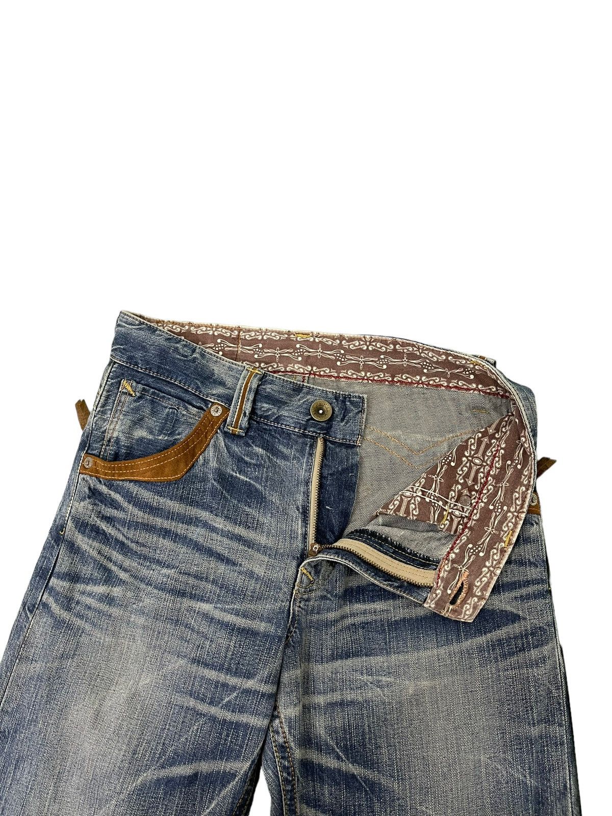 Le Grande Bleu (L.G.B.) Distress Jeans Edwin Japan Faded Regular Fit 7🟦6 Size US 33 - 9 Thumbnail