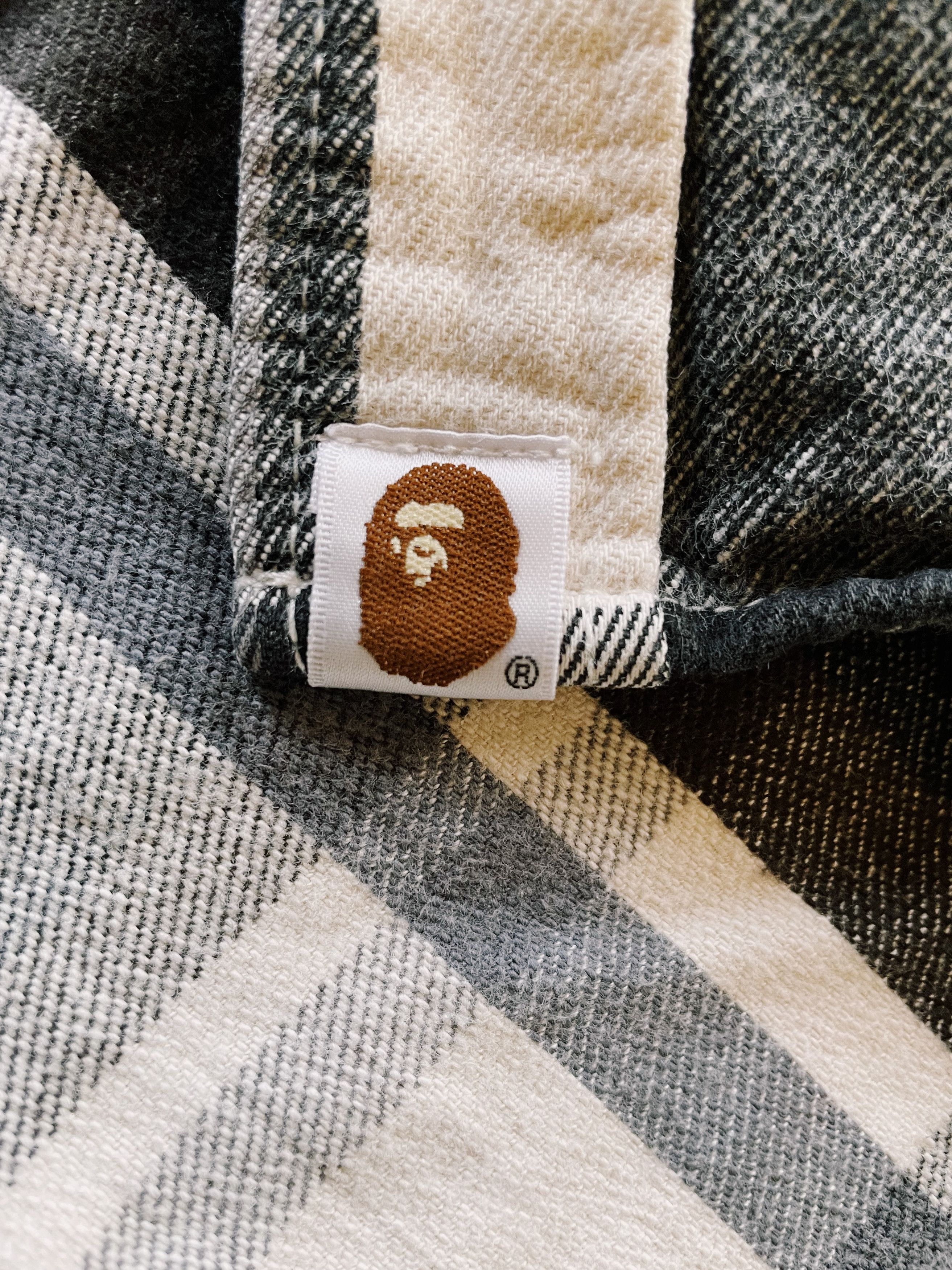 Bape Vintage Y2K Bape Plaid Check Longsleeve Flannel Shirt Size US M / EU 48-50 / 2 - 7 Thumbnail