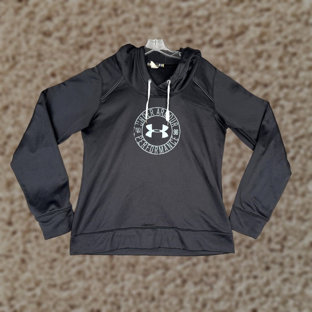 Under Armour Under Armour Hoodie Womens Large Black Performance Logo Pullover Sweatshirt Size L / US 10 / IT 46 - 1 Thumbnail