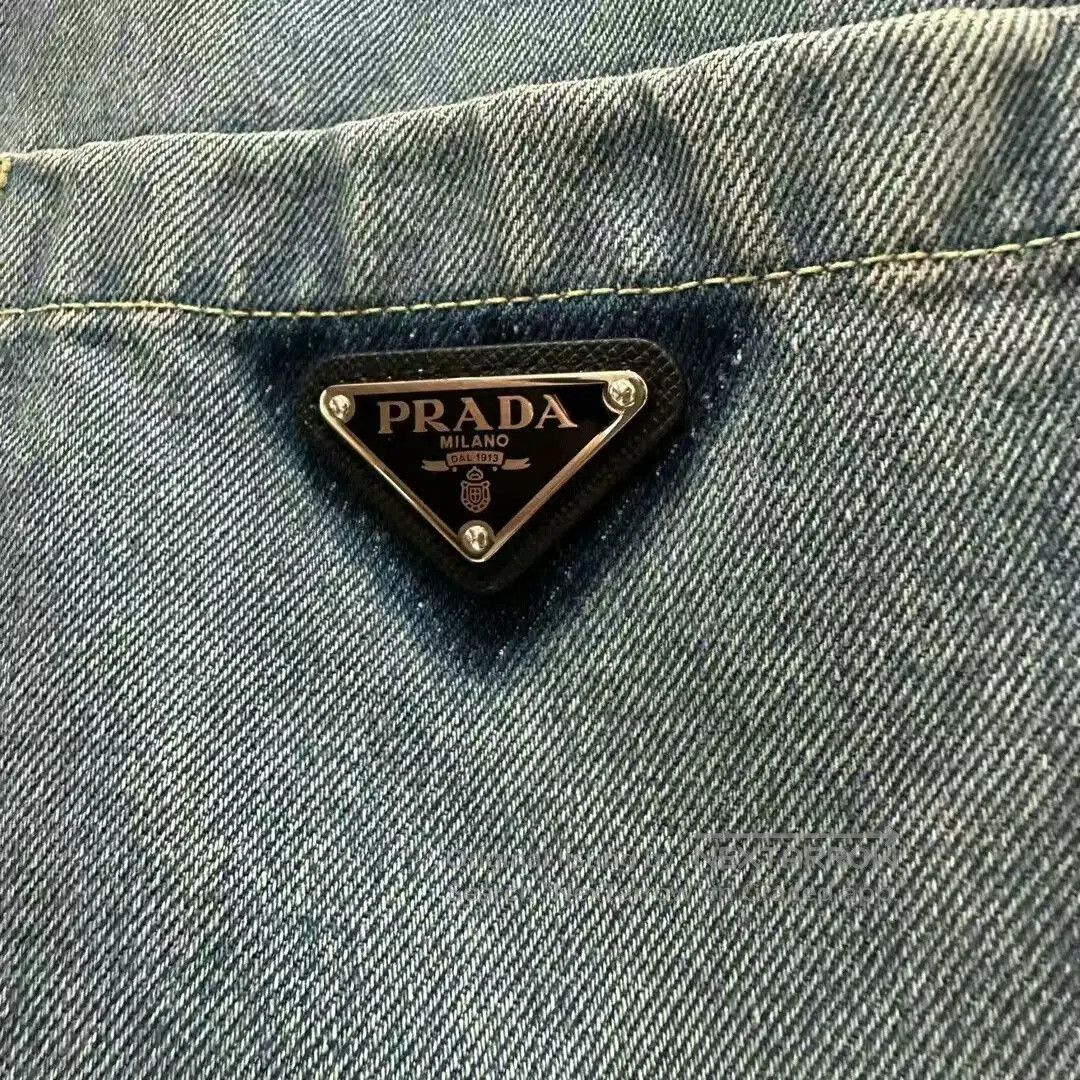 Prada prada light wash distressed denim jacket. Size US L / EU 52-54 / 3 - 4 Thumbnail