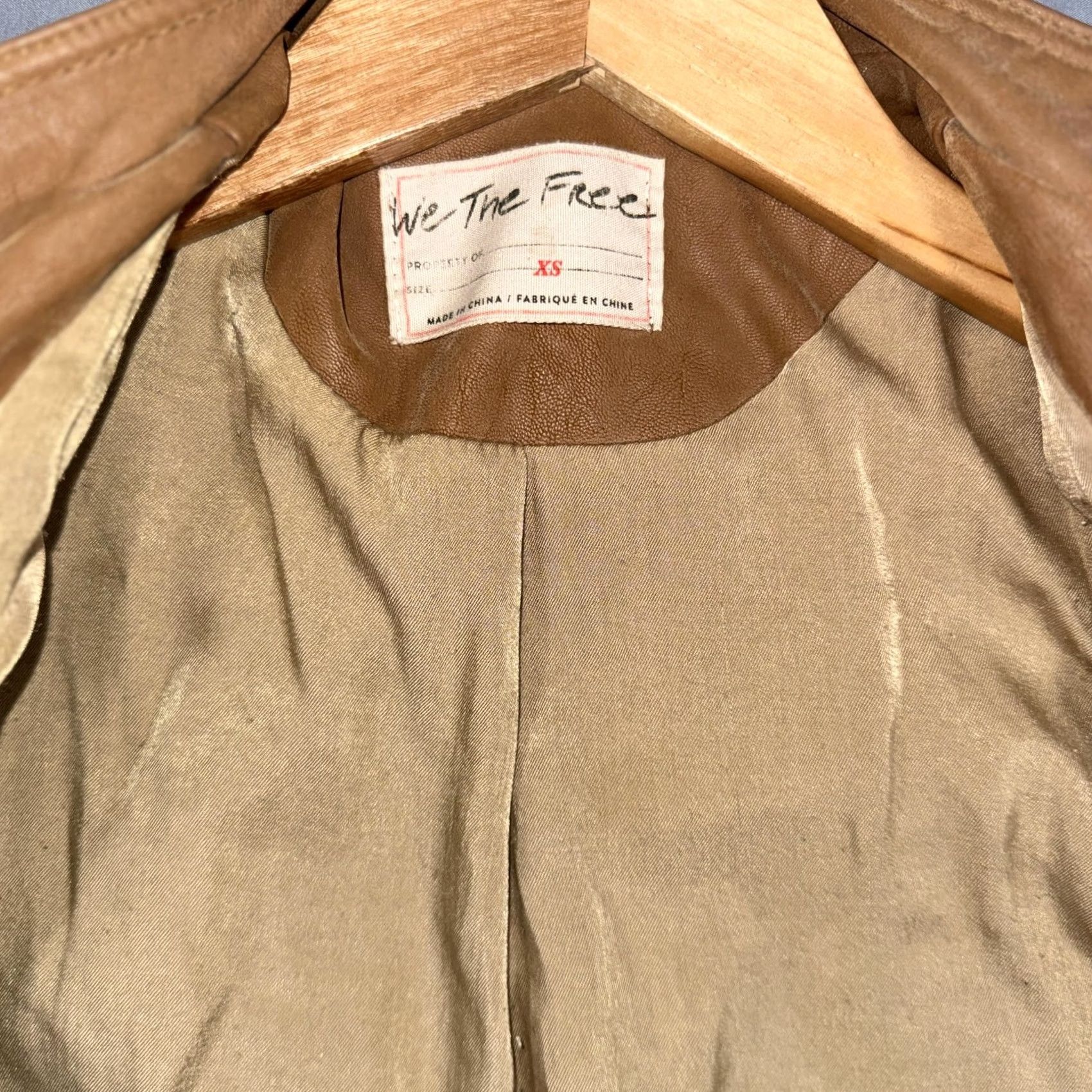 Free People VINTAGE Free People Jacket Womens XS Brown Faux Leather Moto Zip Buckle We The Free Size XS / US 0-2 / IT 36-38 - 5 Thumbnail