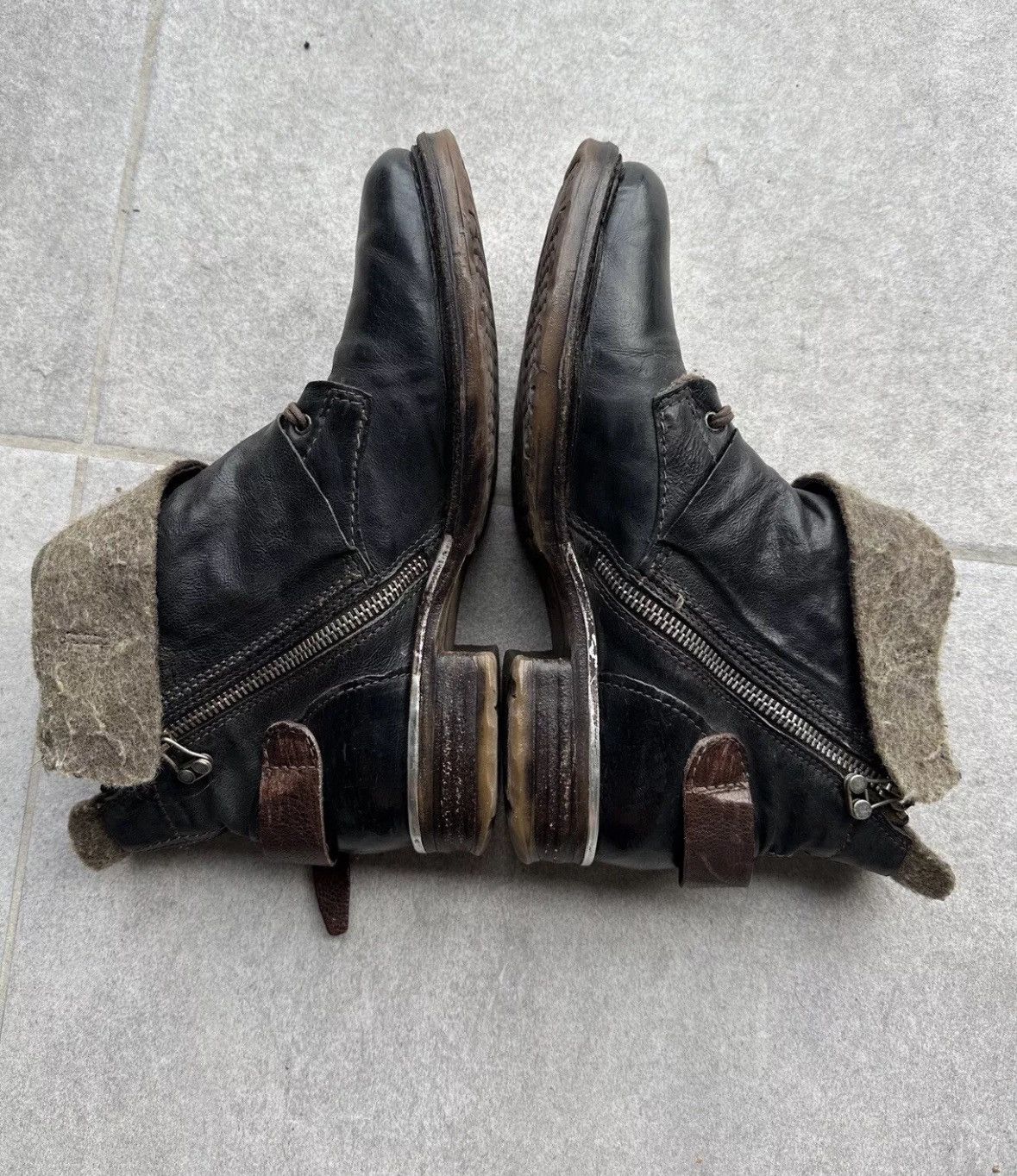 A.S.98 A.S.98 Airstep Womens Leather Wool Stripe Ankle Boots Gothic Size US 9 / IT 39 - 9 Thumbnail