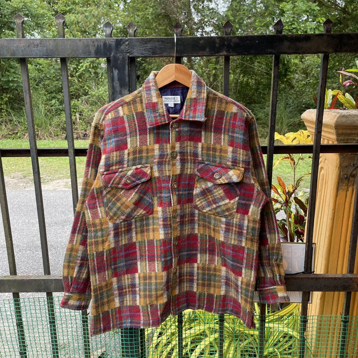 Japanese Brand × Vintage 🔥🇯🇵Paradise Retro Checkerd Western Wool Flannel Jacket Size US M / EU 48-50 / 2 - 1 Thumbnail