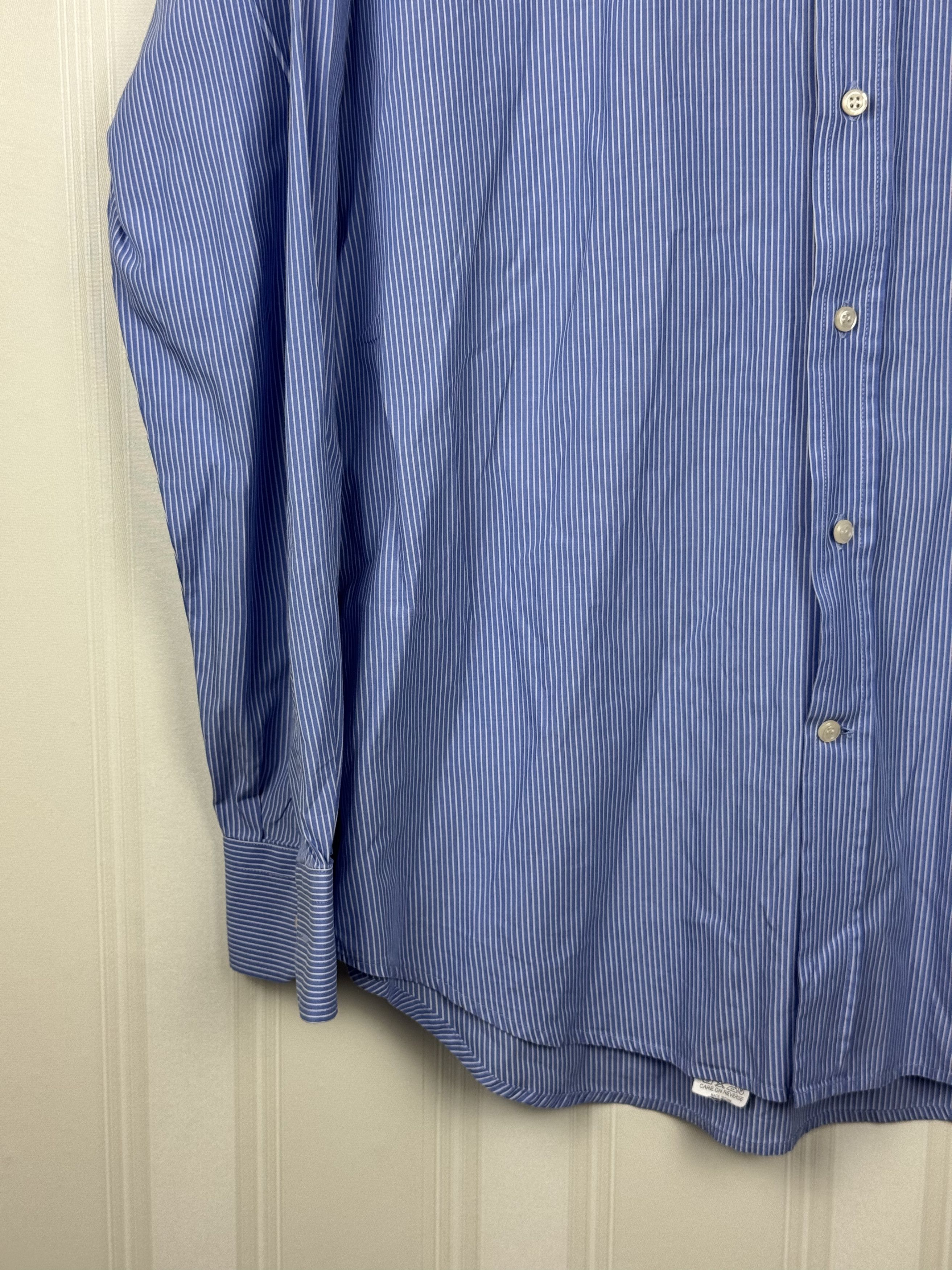 Boggi Boggi Milano Blue Striped Shirt Size 42 100% Cotton Size US XS / EU 42 / 0 - 6 Thumbnail