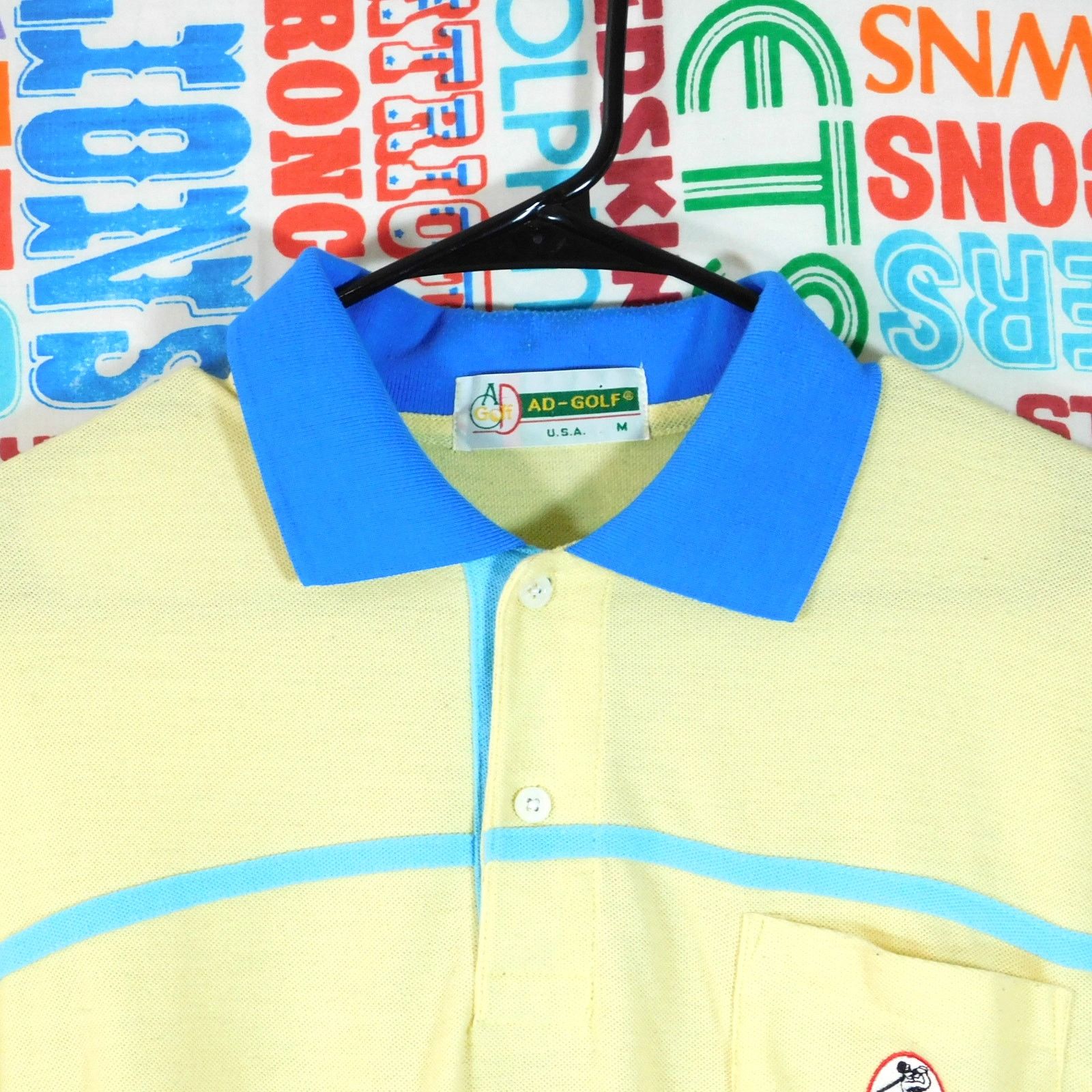 PGA Tour 80s AD Golf Long Sleeve Polo Shirt Size M Pastel Color Block Size US M / EU 48-50 / 2 - 4 Thumbnail