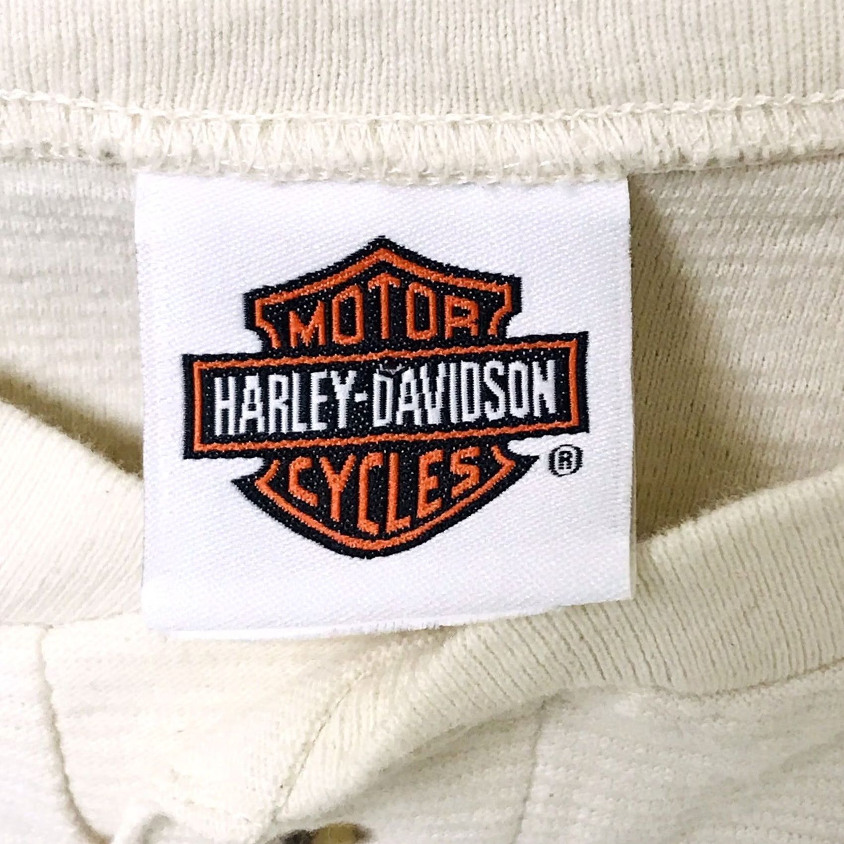 Harley Davidson VINTAGE Harley-Davidson Men Ivory Logo Graphic Short Sleeve Henley Shirt L 2005 Size US L / EU 52-54 / 3 - 2 Thumbnail