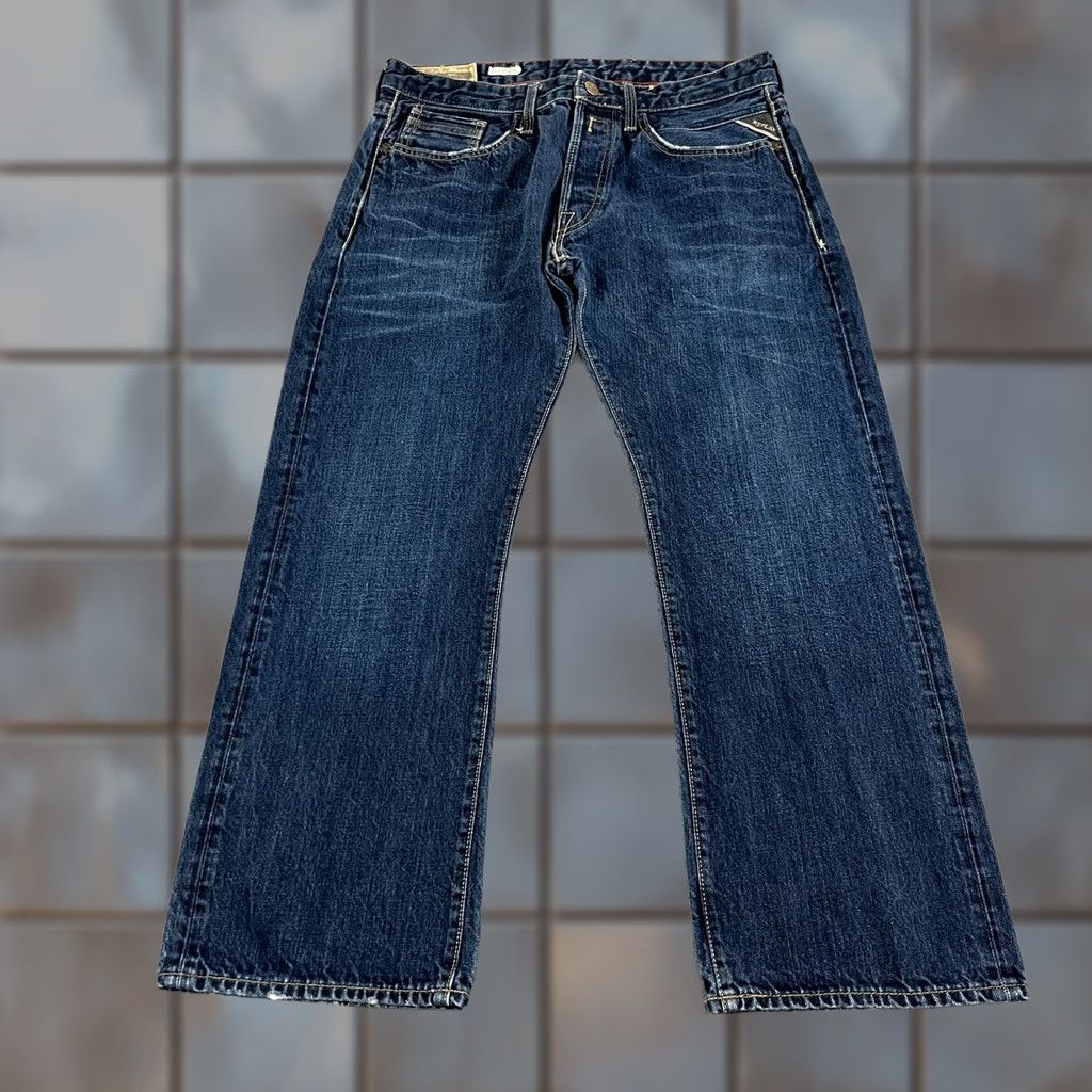 Replay Replay Mens Jeans Straight 34 Dark Blue Cotton Denim 5-Pocket 34x30 Billstrong Vintage No Size US 34 / EU 50 - 1 Thumbnail