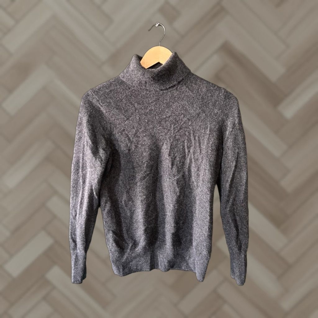 Halston Halston Womens 100% Cashmere Sweater Size L Gray Pullover Turtleneck Long Sleeve Knit Casual Workwear Winter Fall Spring Regular Size L / US 10 / IT 46 - 1 Thumbnail