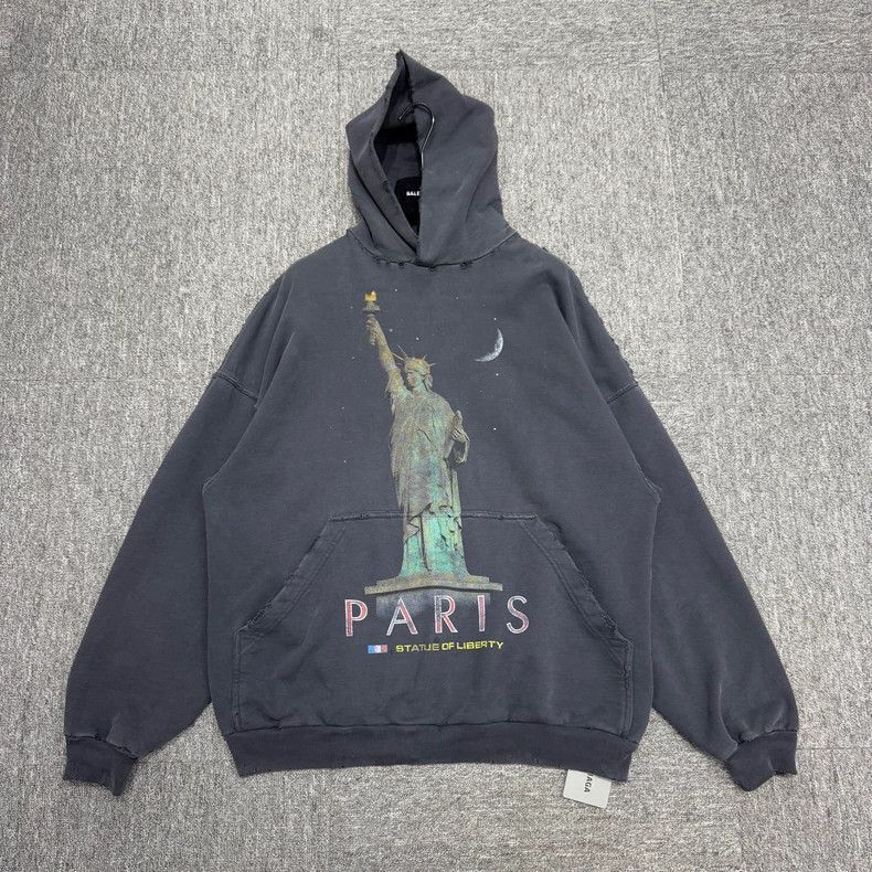 Balenciaga Balenciaga Washed and Used Statue of Liberty Hoodie
