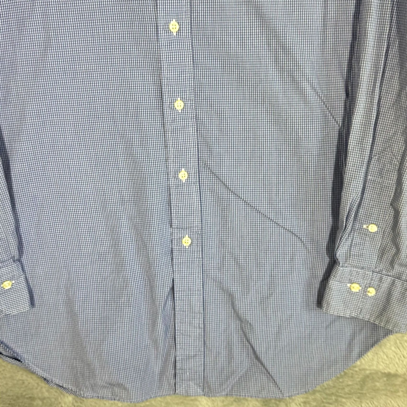 Polo Ralph Lauren Polo Ralph Lauren Andrew Dress Shirt Men’s 17 Blue 100% Cotton Size 46R - 6 Thumbnail