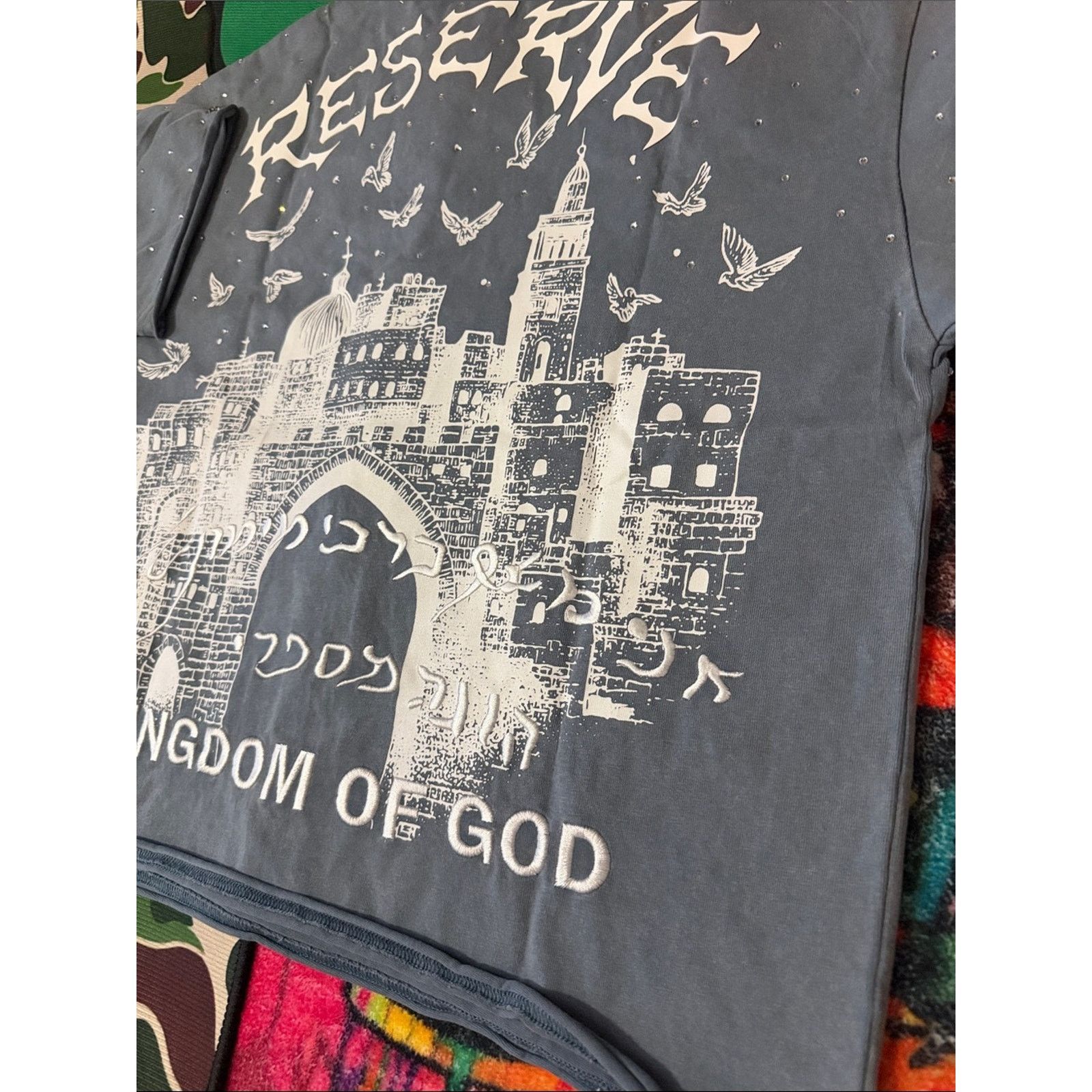 Other RESERVE “KINGDOM OF GOD” RESURRECTION - RHINESTONES TEE Size US S / EU 44-46 / 1 - 14 Thumbnail