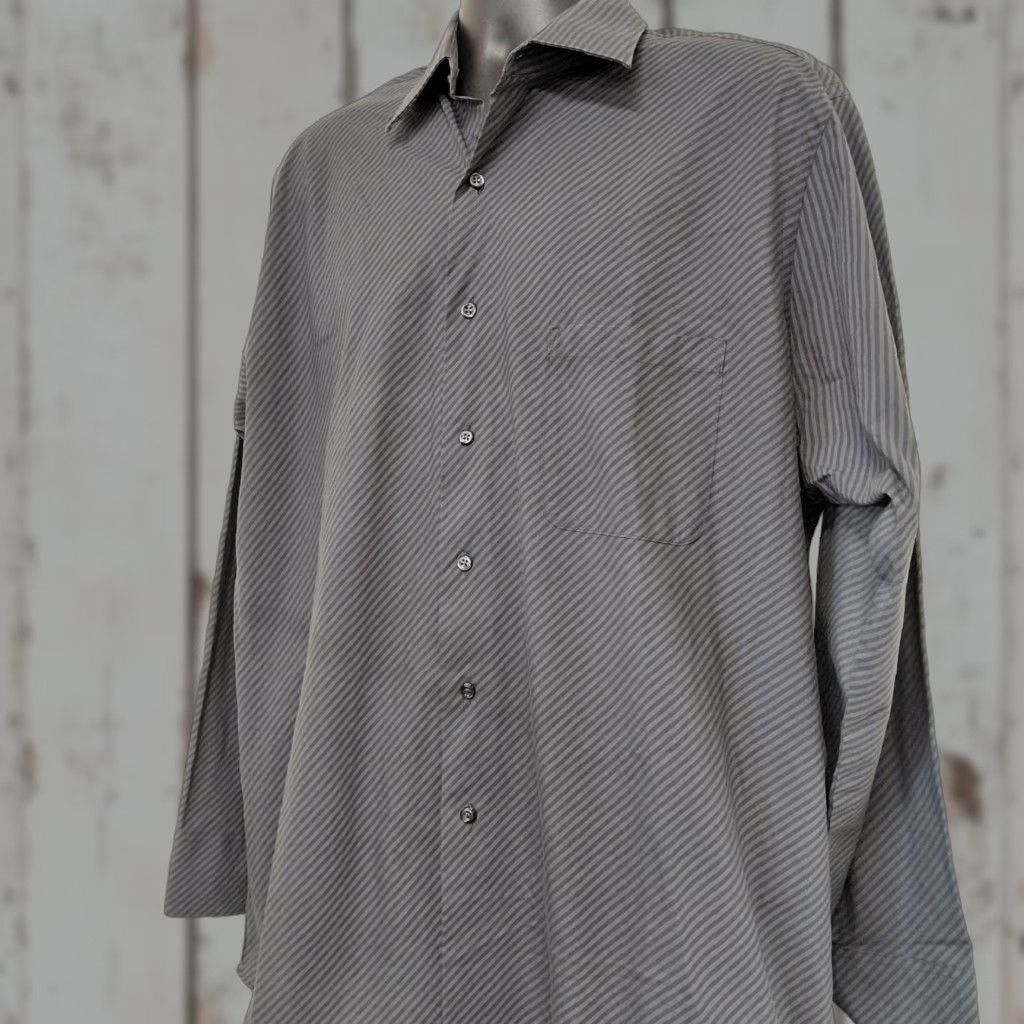 Geoffrey Beene Geoffrey Beene Shirt Mens XL Black Striped Long Sleeve Button Wrinkle Free Shirt Size US XL / EU 56 / 4 - 1 Thumbnail