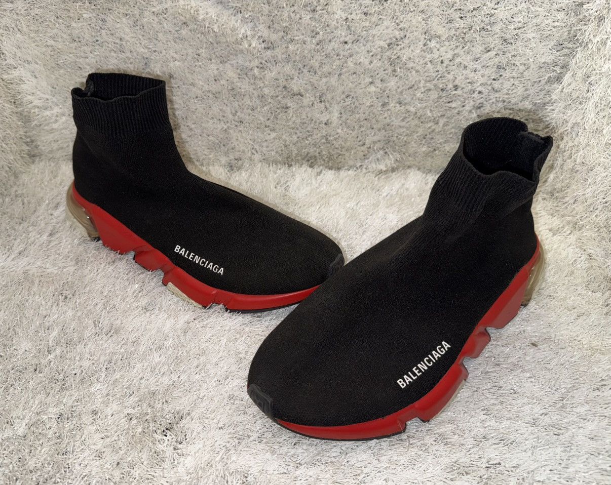 Balenciaga Balenciaga Speed Clear Sole Trainer 'Black Red' Size US 8 / EU 41 - 1 Thumbnail