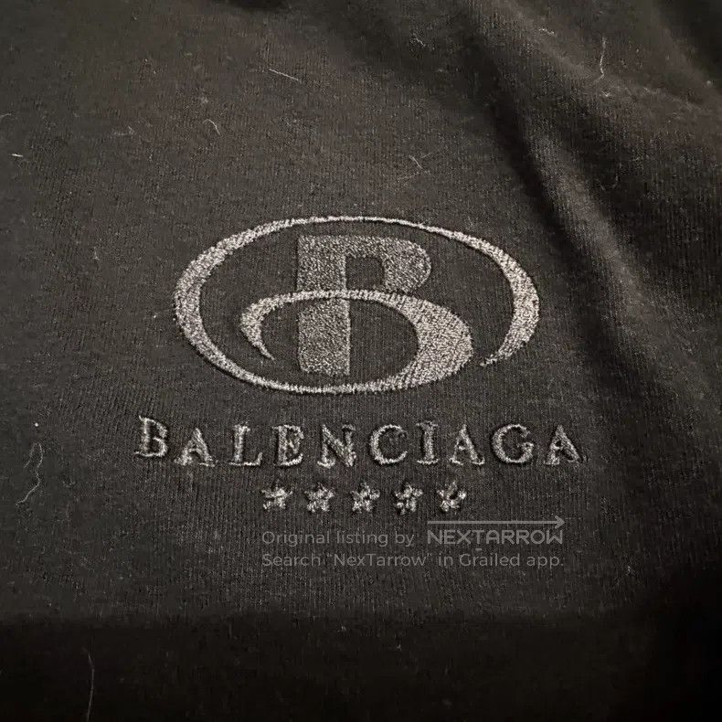 Balenciaga Balenciaga Black Embroidered Logo Long Sleeve T-Shirt Size US S / EU 44-46 / 1 - 2 Thumbnail