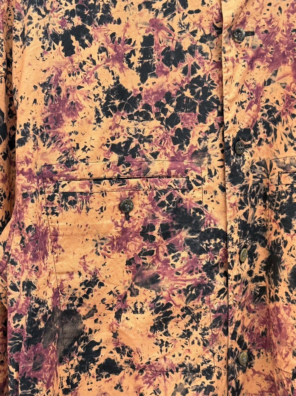 Issey Miyake Tie-dye printed stand-up collar shirt with double pockets. Size US M / EU 48-50 / 2 - 2 Thumbnail