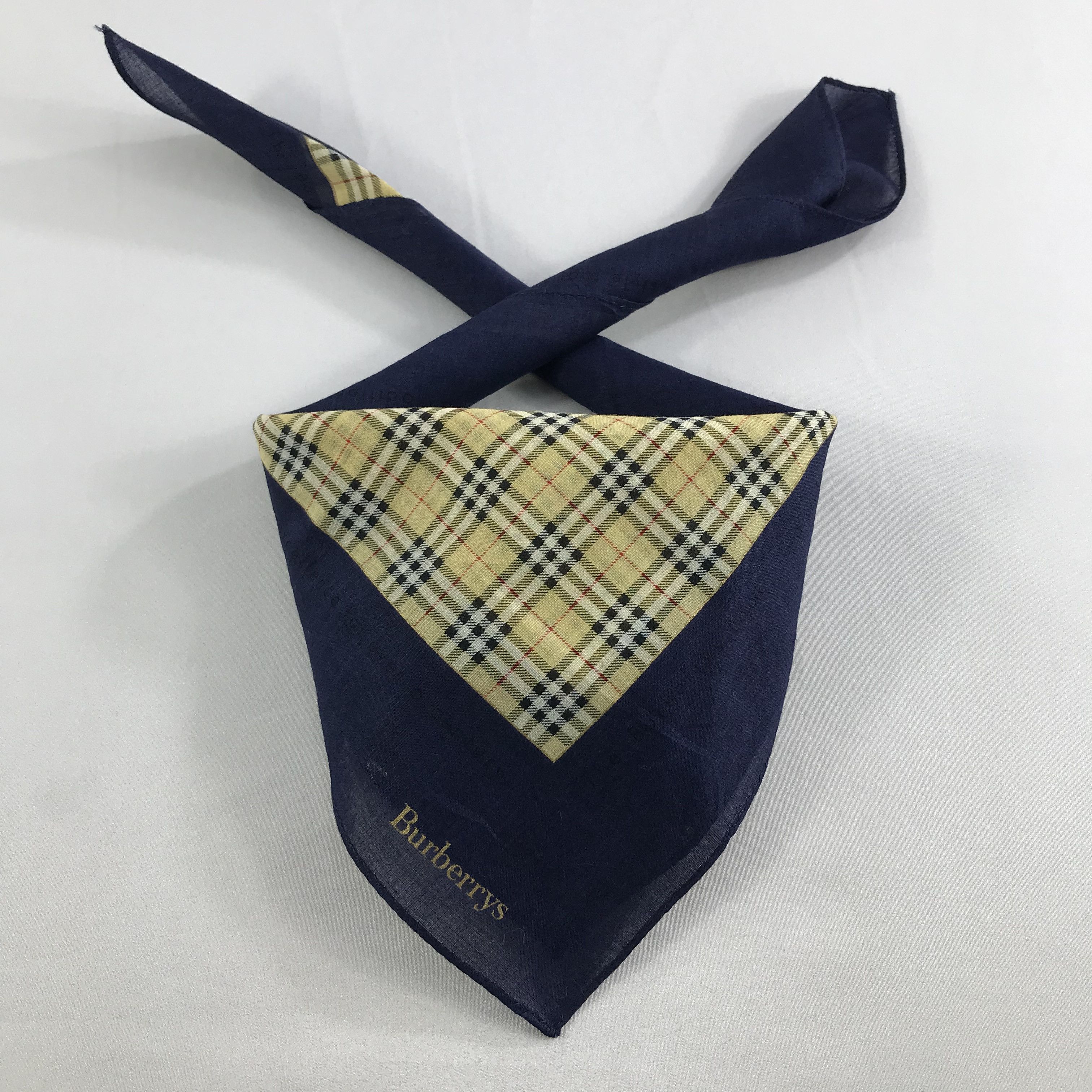 Burberry × Vintage Burberry Bandana / Handkerchief / Neckerchief - S2627 Size ONE SIZE - 3 Thumbnail