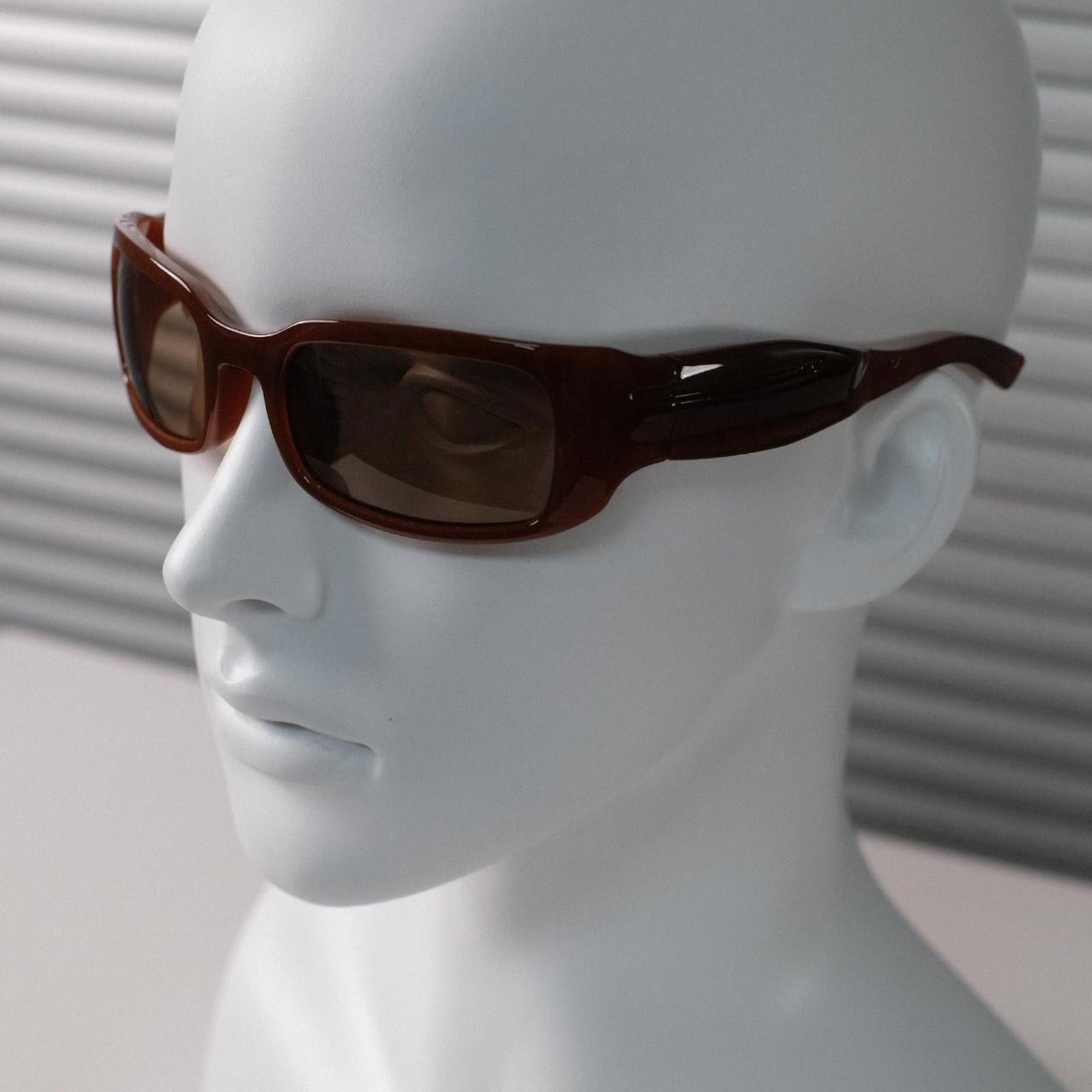 Japanese Brand Vtg Y2k Avant Garde Futuristic Caramel Rectangle Sunglasses Size ONE SIZE - 7 Thumbnail