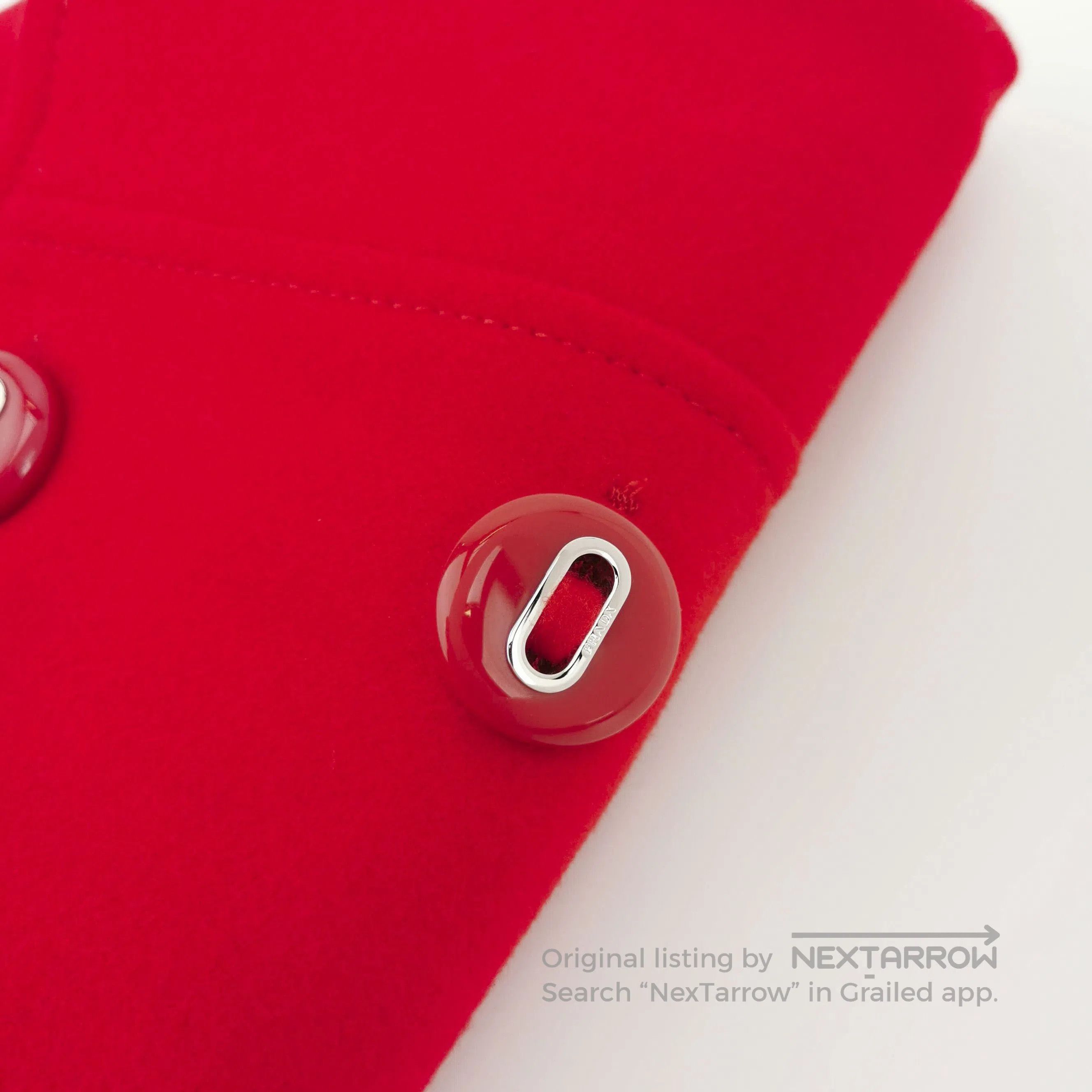 Prada Prada Red Wool Mini Skirt with Detail . Size 37" - 4 Thumbnail