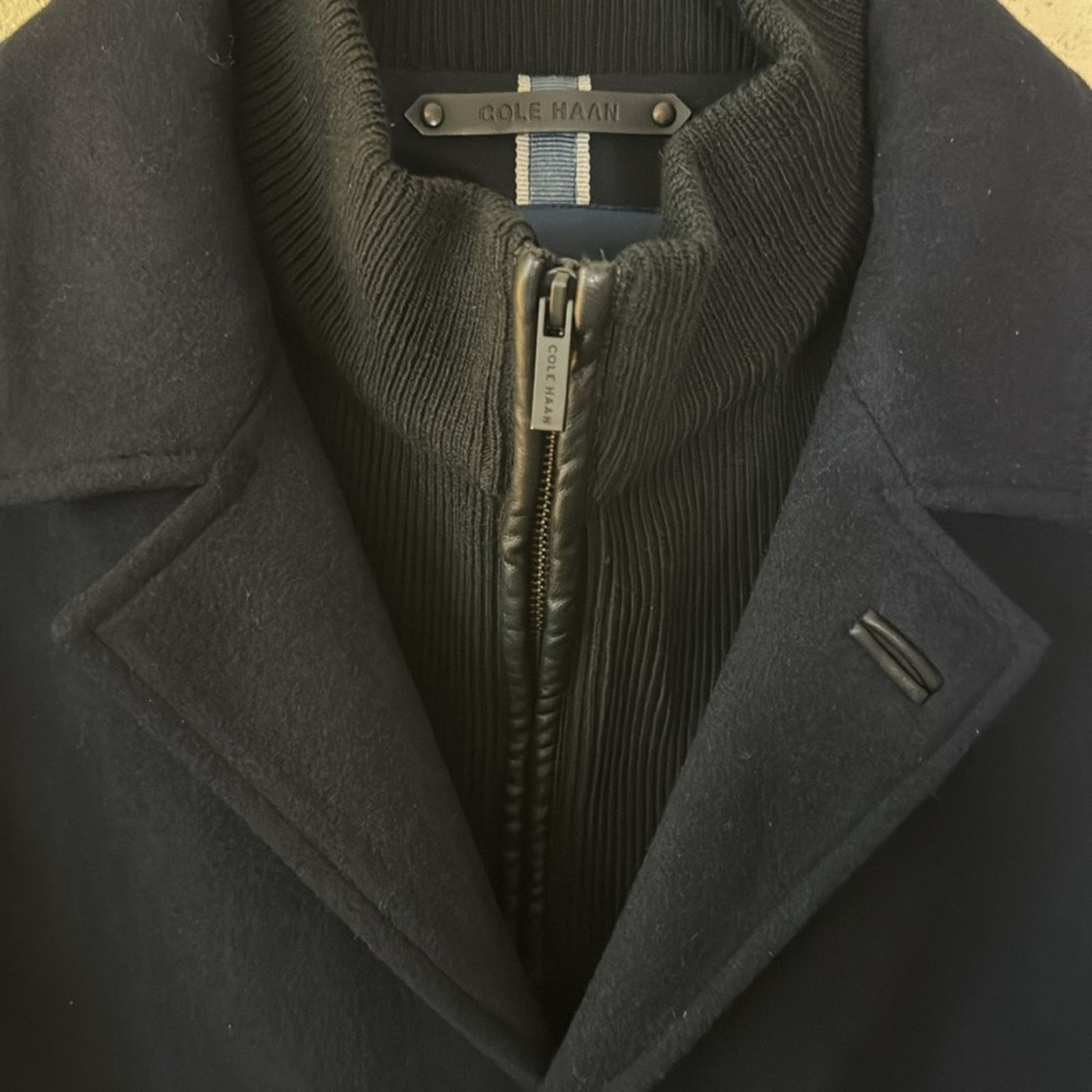 Cole Haan Cole Haan Wool Plush Car Coat - Navy Size XL Size US XL / EU 56 / 4 - 6 Thumbnail