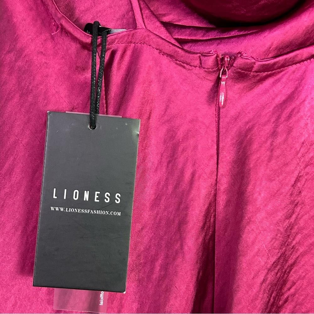 Lioness Lioness l NWT Walk The Line Satin Magenta Midi Dress Small Size S / US 4 / IT 40 - 11 Thumbnail