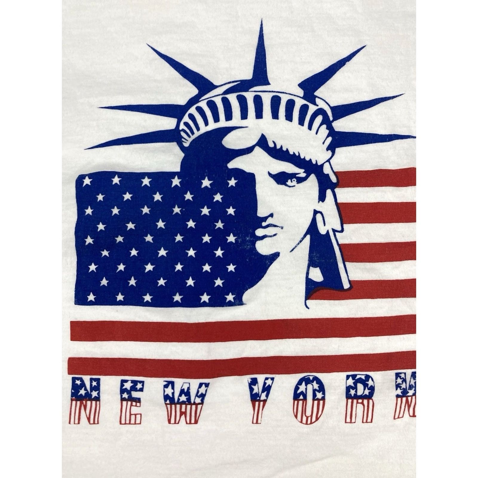 Vintage VINTAGE New York USA Flag Graphic T-shirt Women M White 90s Single Stitch Size M / US 6-8 / IT 42-44 - 2 Thumbnail