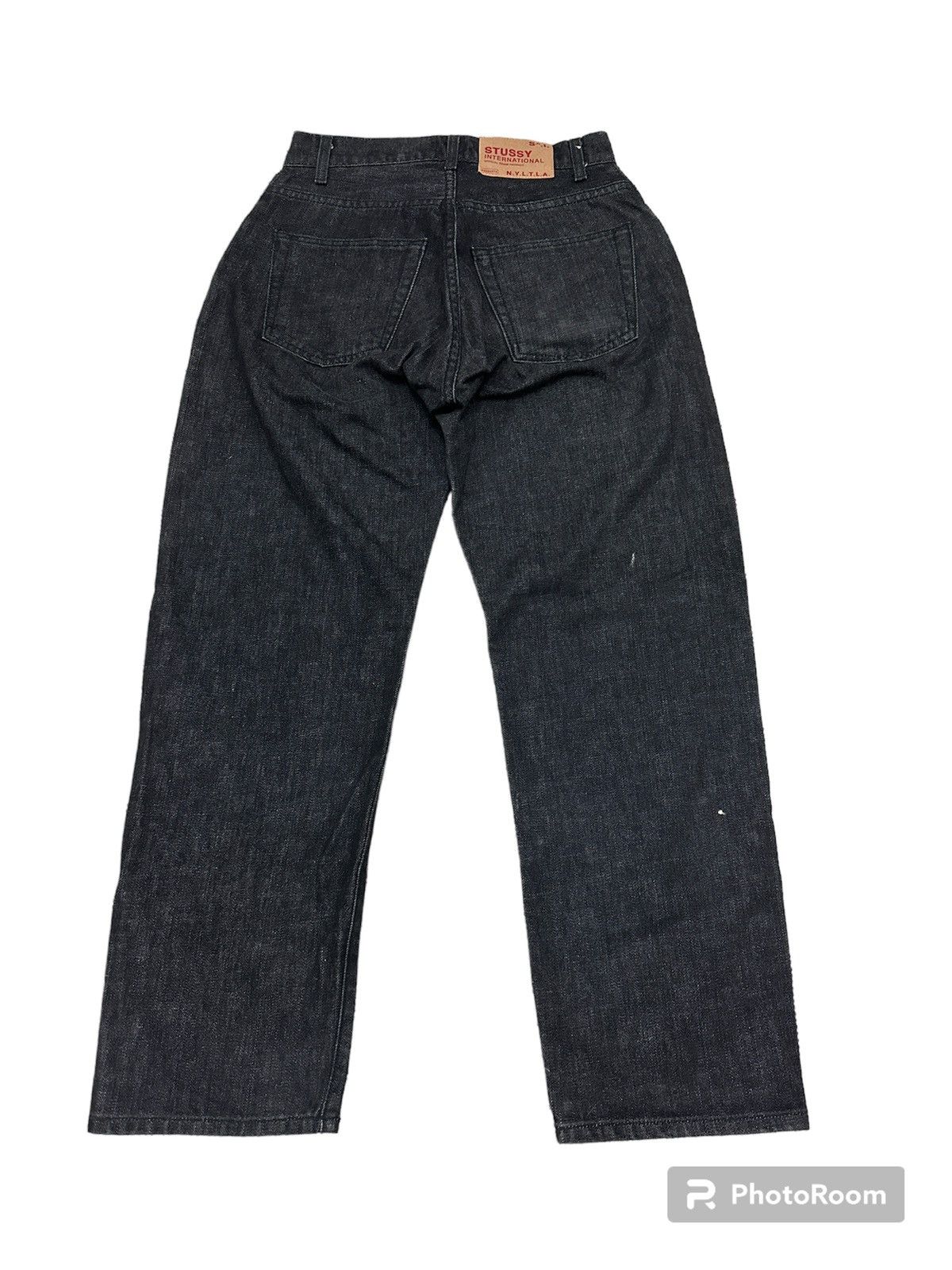 image of Hype x Stussy Baggy Jeans Size 28 in Black, Men's