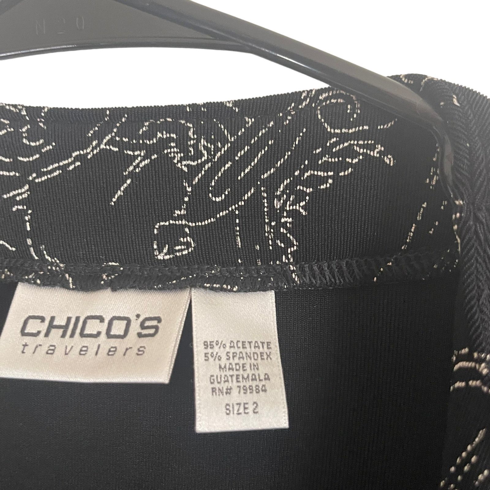 Chicos Chico's Size Medium Black Open Front Black Acetate Cardigan Size M / US 6-8 / IT 42-44 - 5 Thumbnail