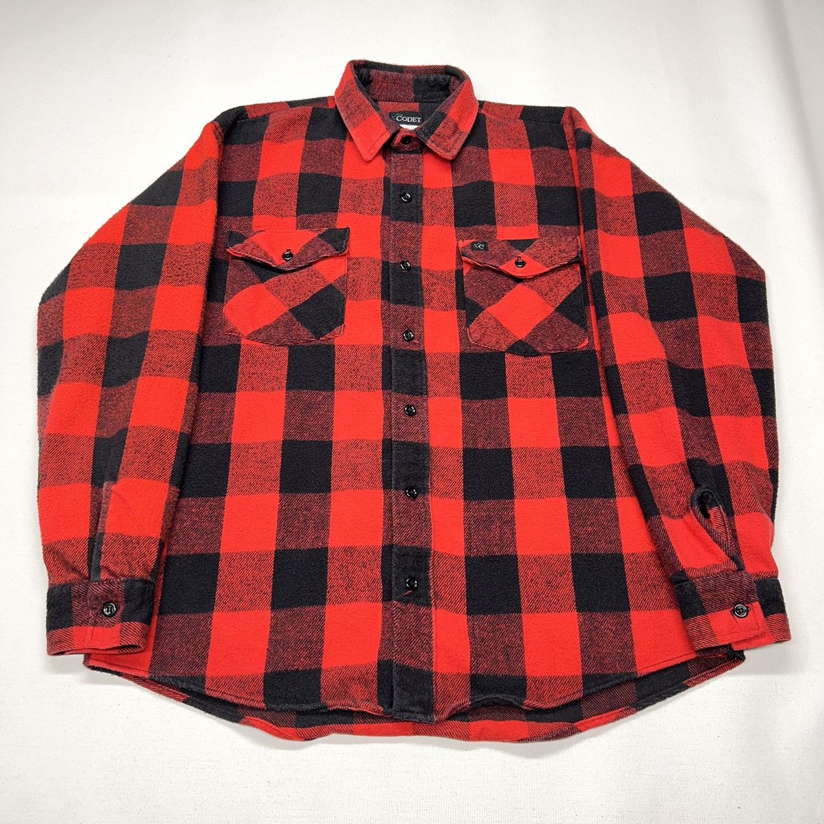 Vintage VTG Codet Flannel Shirt Red Plaid Buffalo Button Up Pocket Size US L / EU 52-54 / 3 - 1 Thumbnail