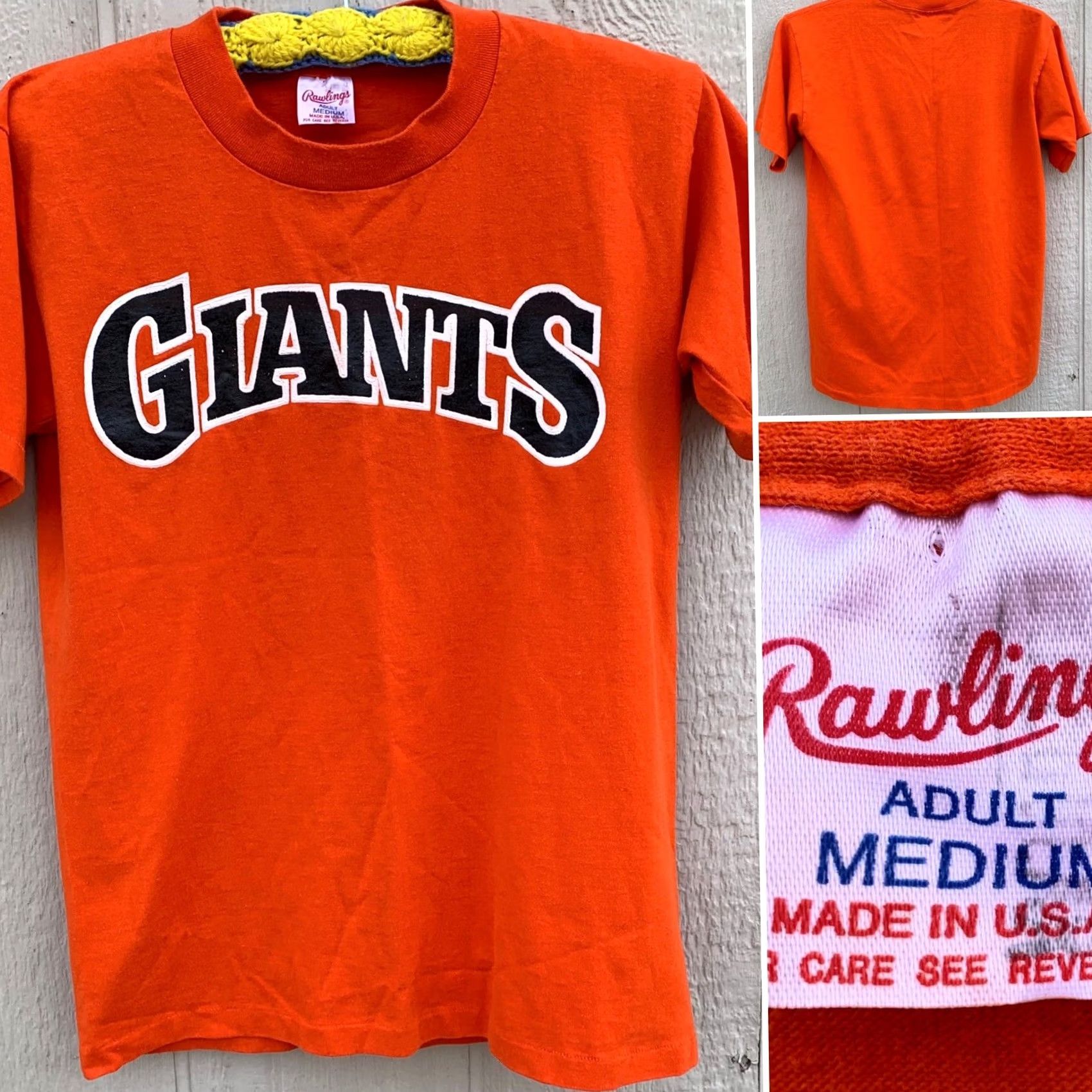 Vintage VINTAGE Rawlings Giants T Shirt San Francisco Adults M Orange Cotton Blend Crew Neck Short Sleeve Graphic Print Made In USA Mens Size US M / EU 48-50 / 2 - 2 Thumbnail
