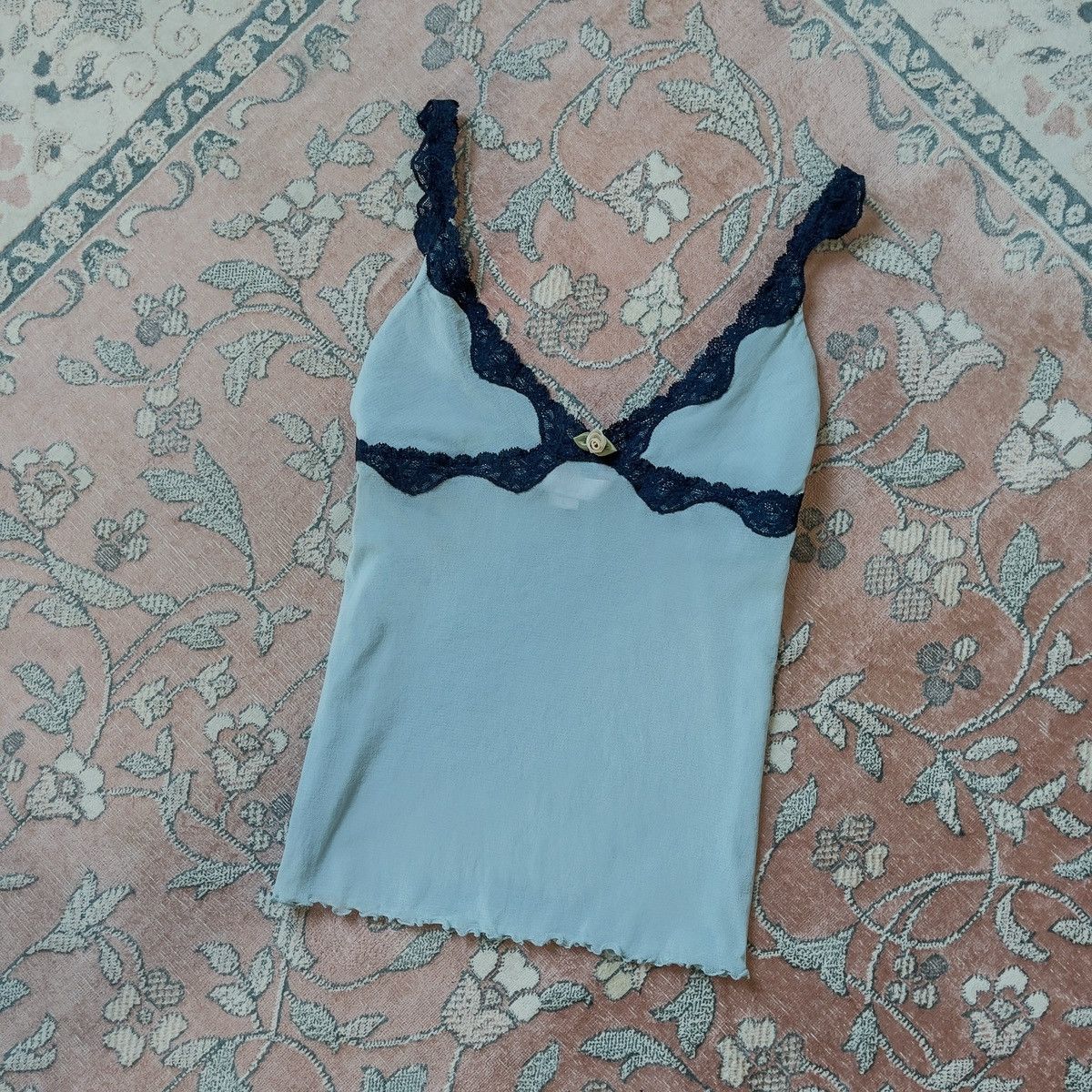 Victoria's Secret Victoria’s Secret Blue Mesh Camisole (M–L) Size L / US 10 / IT 46 - 3 Thumbnail
