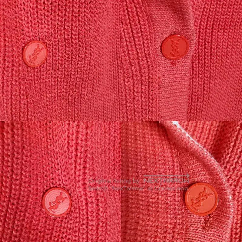 Yves Saint Laurent YSL Spring Autumn Red Cotton Knit Top . Size M / US 6-8 / IT 42-44 - 4 Thumbnail