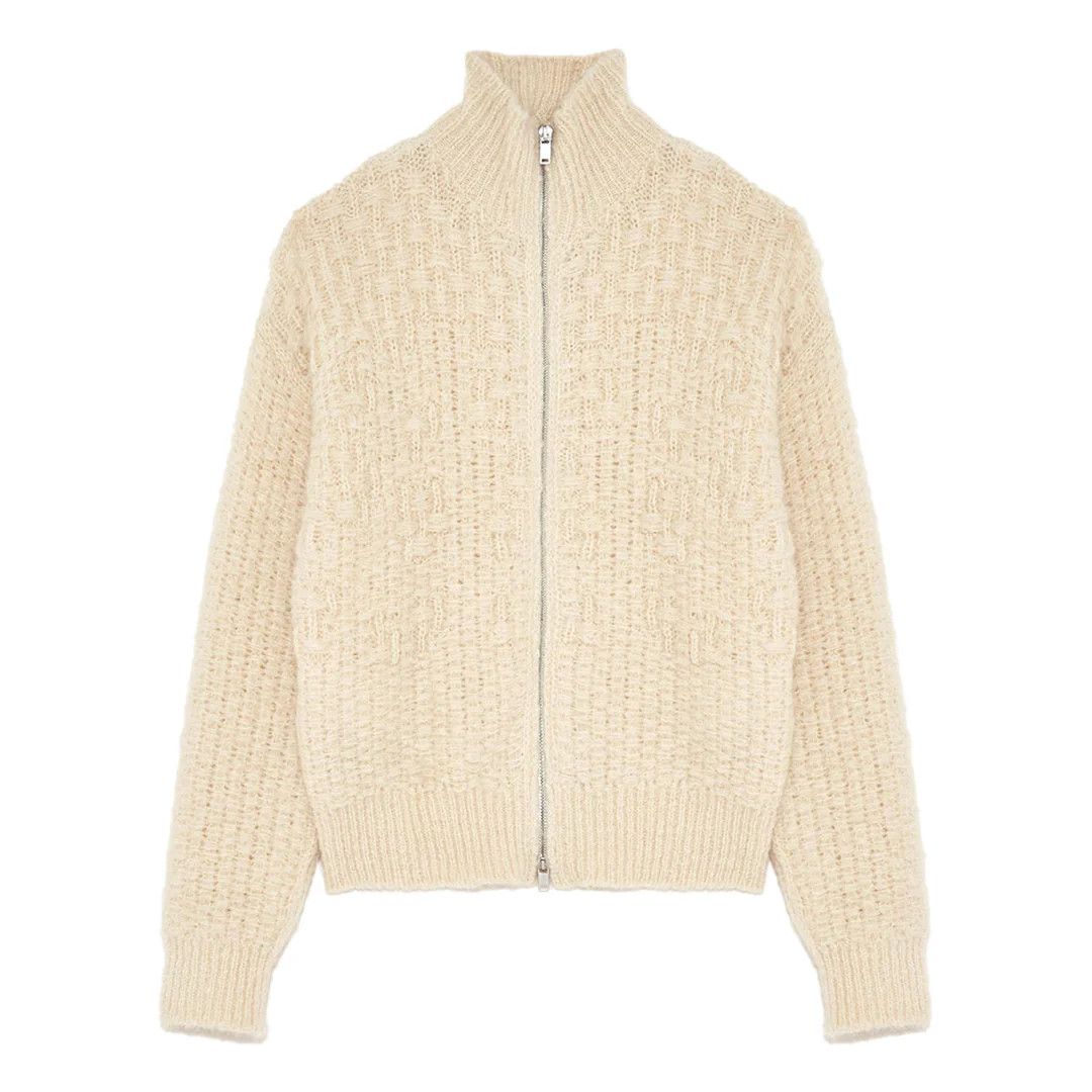 Jil Sander o1w1db10825 Zipped Cardigan in Beige Size US L / EU 52-54 / 3 - 1 Thumbnail
