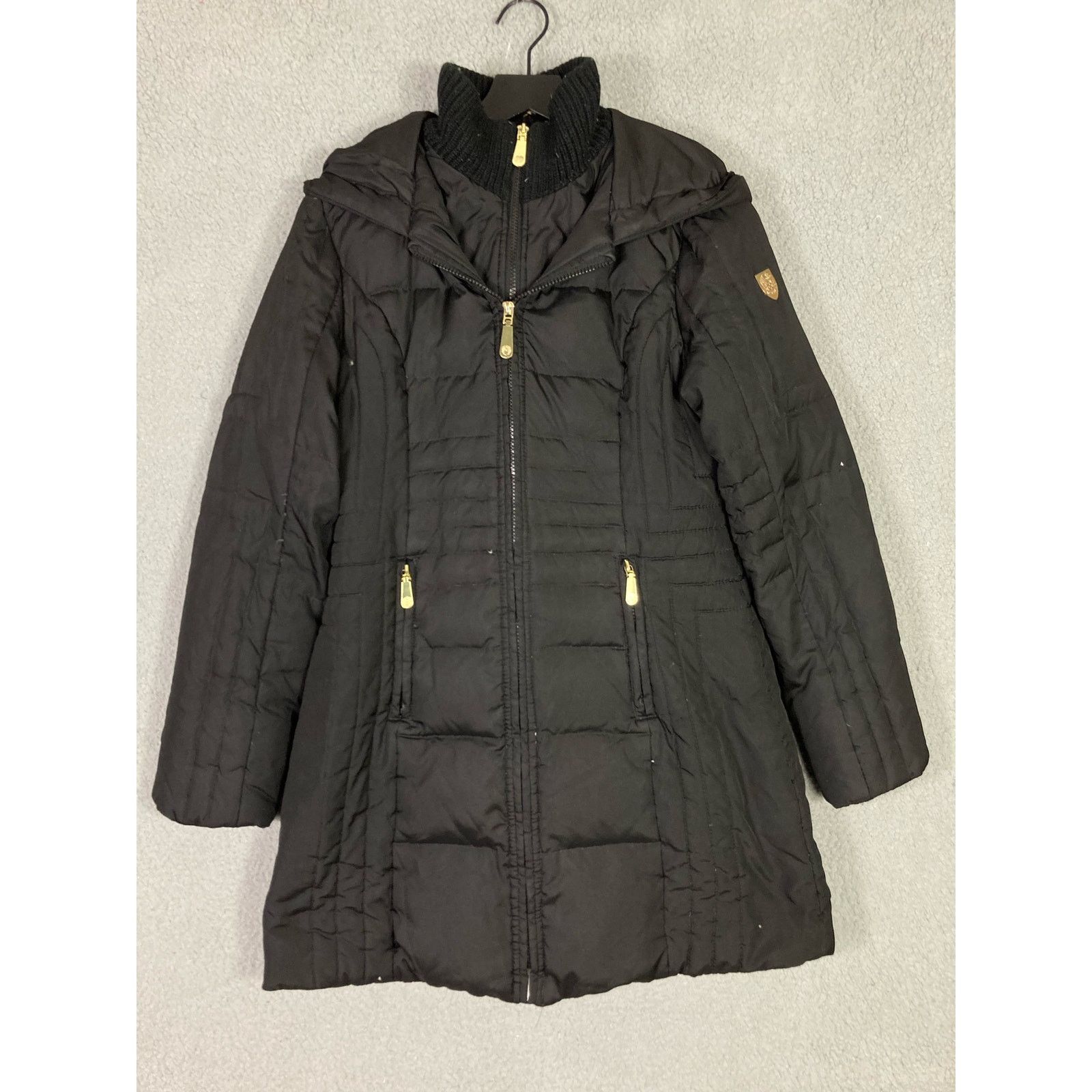 Designer × Vince Camuto Vince Camuto Women's Medium Black Down Parka Hooded Size M / US 6-8 / IT 42-44 - 5 Thumbnail