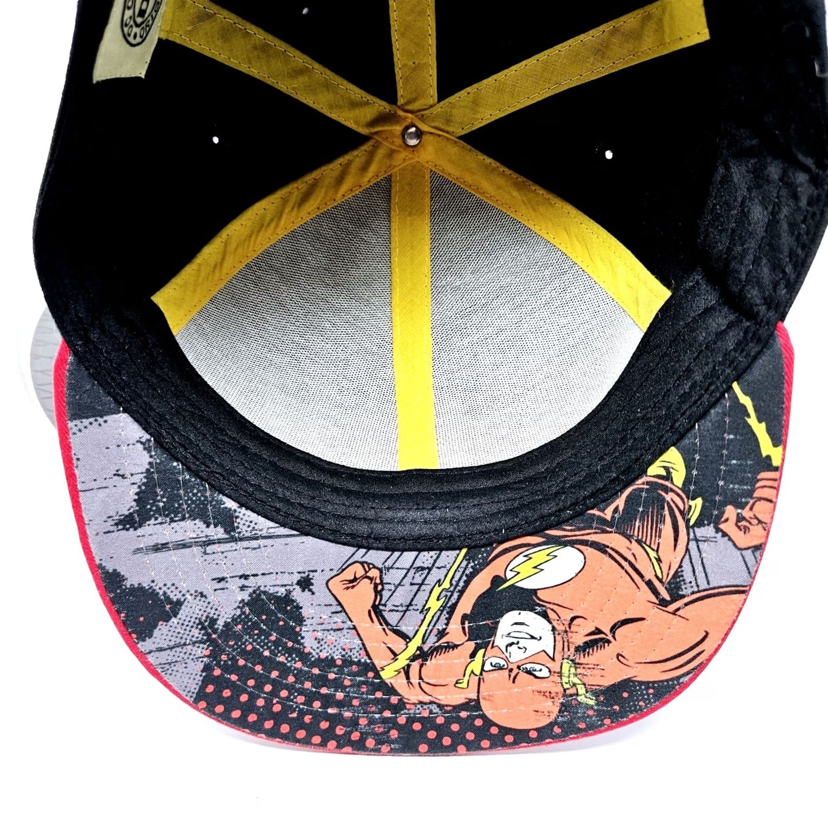 DC Comics DC Comics Flash Hat Cap Snap Back Black Red Mens Baseball Cap Adjustable Black Size ONE SIZE - 6 Thumbnail