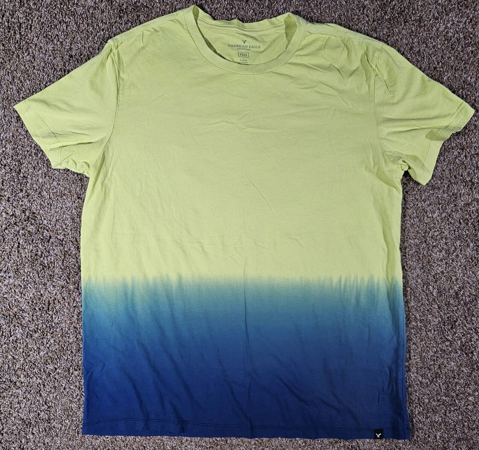 Designer American Eagle Men T-Shirt FLEX L Greenish Yellow Blue Ombre Size US L / EU 52-54 / 3 - 1 Thumbnail