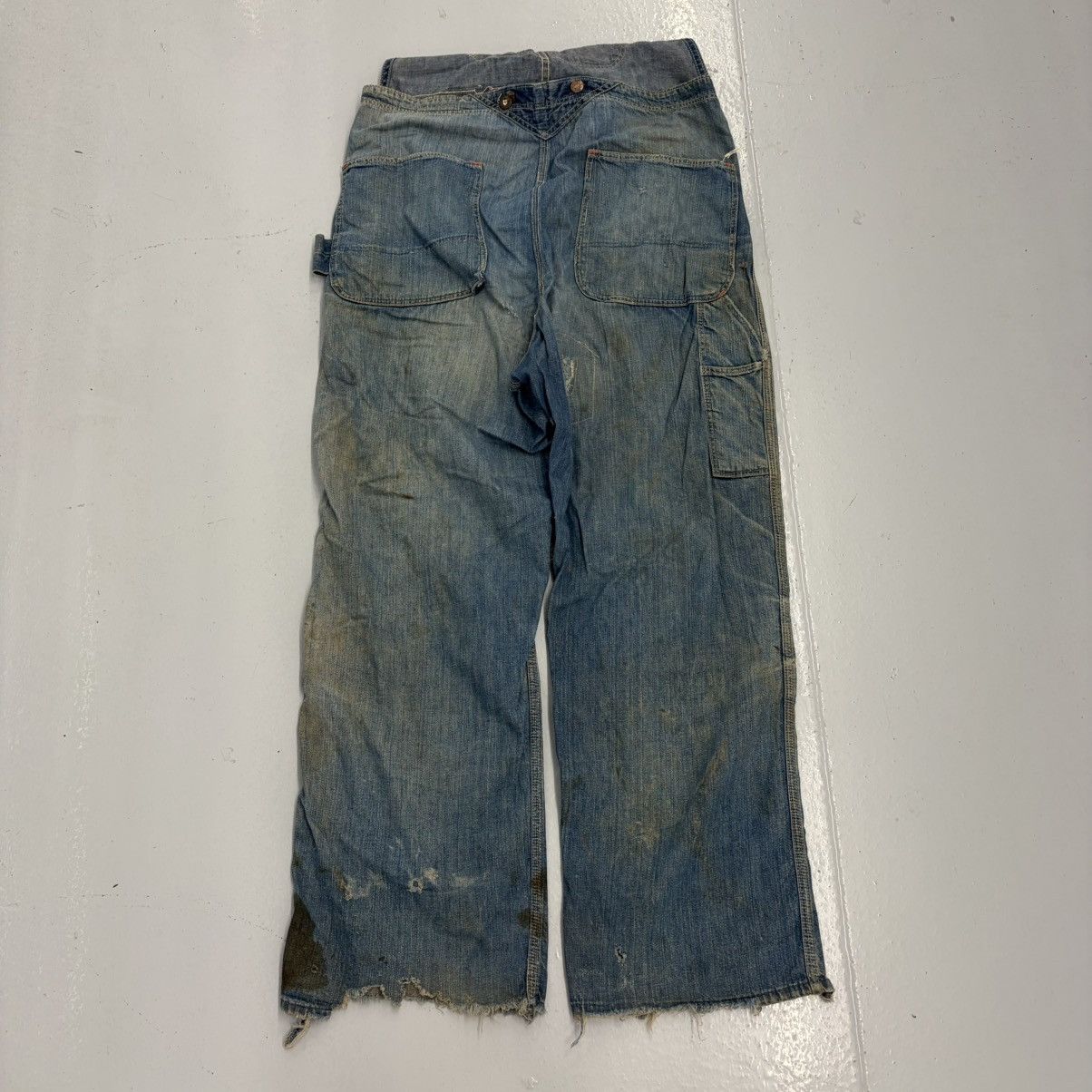 Other Vintage 50s Big Mac Blue Dark Workwear Denim Overalls 36x30 Size US 36 / EU 52 - 4 Thumbnail