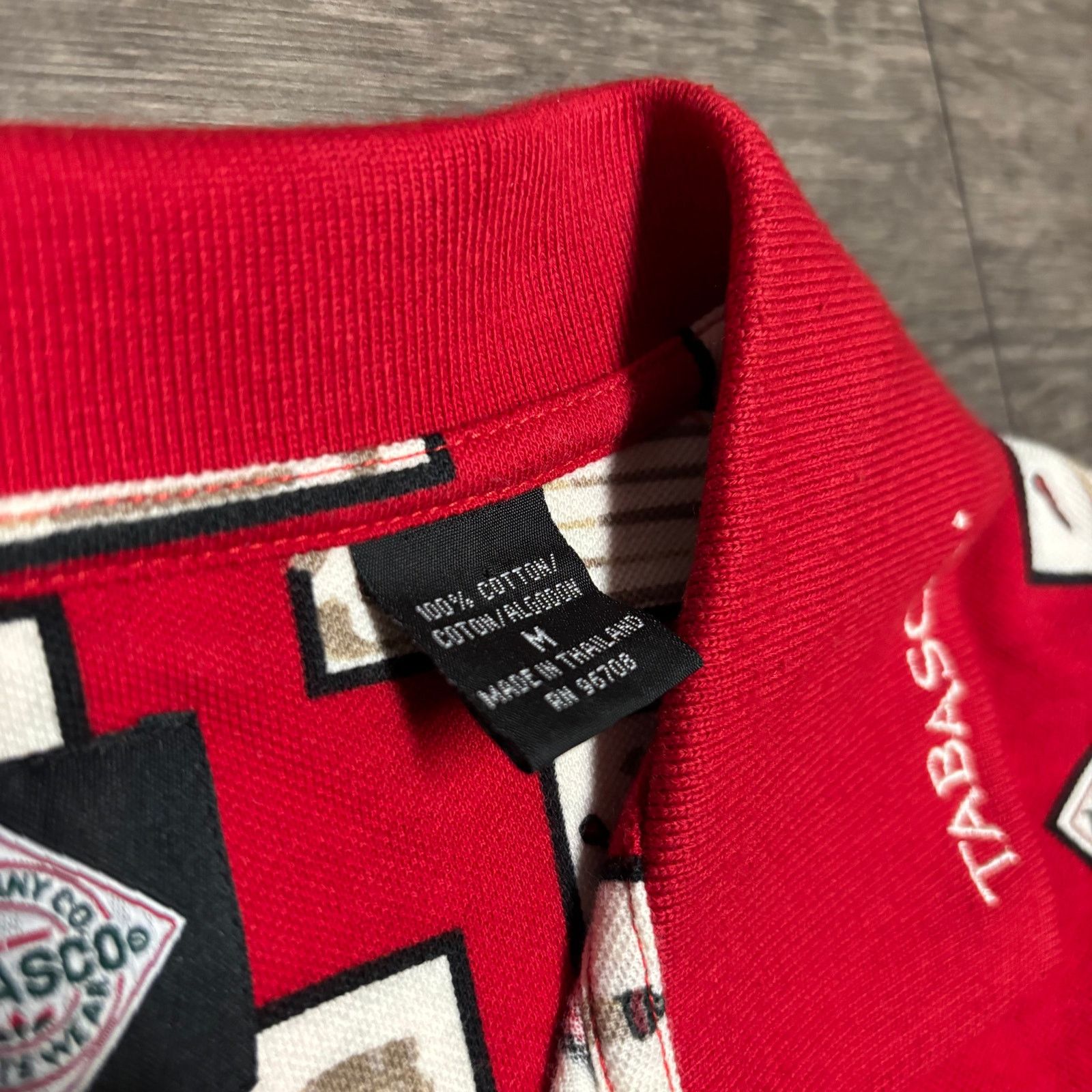 Tabasco × Vintage Vtg Tabasco Hot Sauce Red AOP Golf Polo Shirt Sz M 90s Size US M / EU 48-50 / 2 - 4 Thumbnail